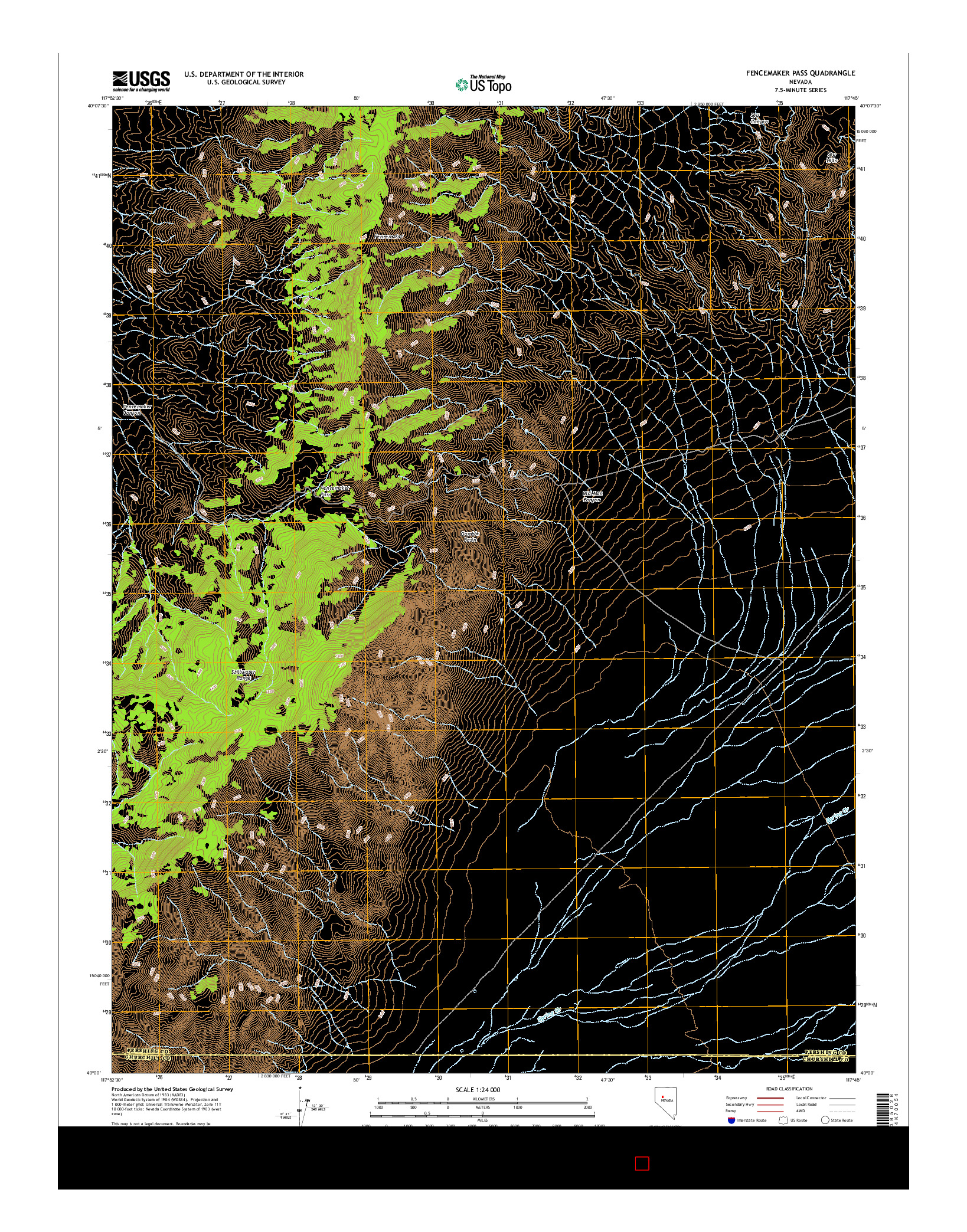 USGS US TOPO 7.5-MINUTE MAP FOR FENCEMAKER PASS, NV 2014