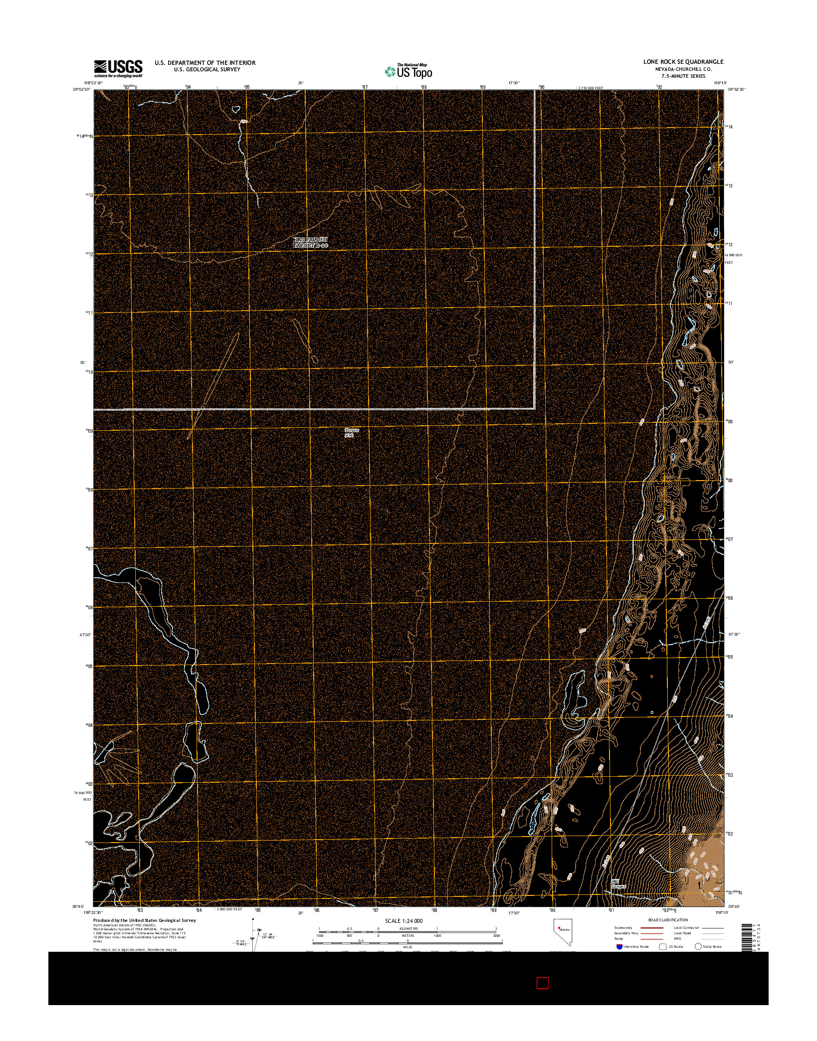 USGS US TOPO 7.5-MINUTE MAP FOR LONE ROCK SE, NV 2014
