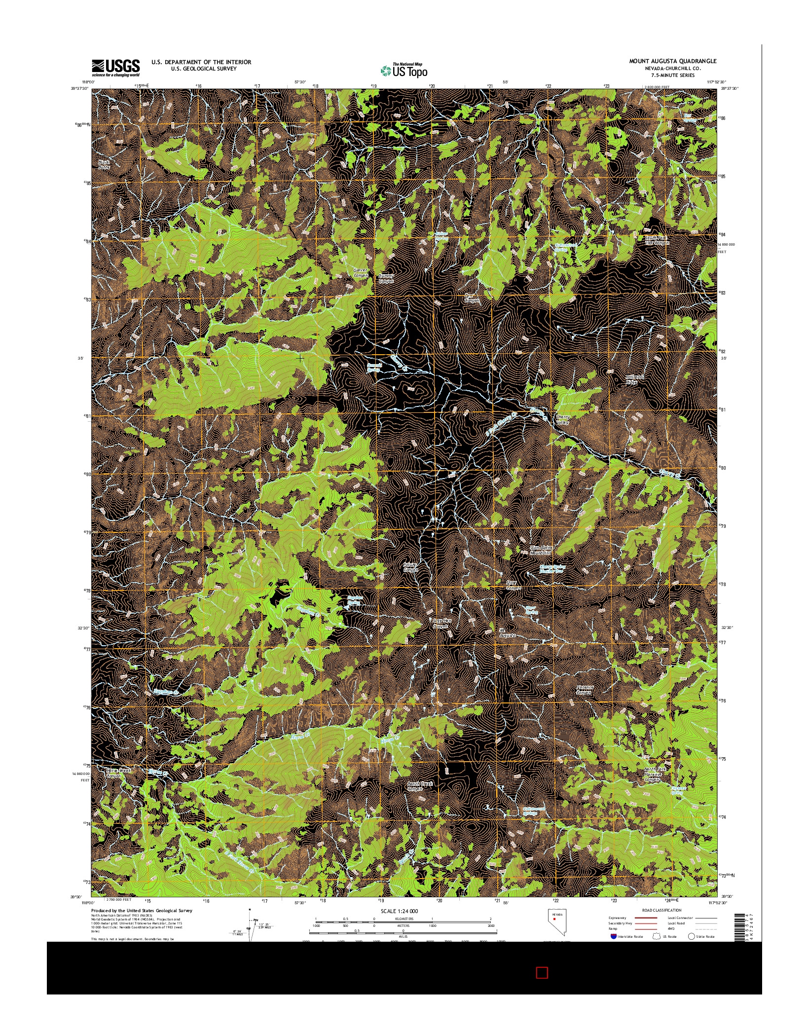 USGS US TOPO 7.5-MINUTE MAP FOR MOUNT AUGUSTA, NV 2014