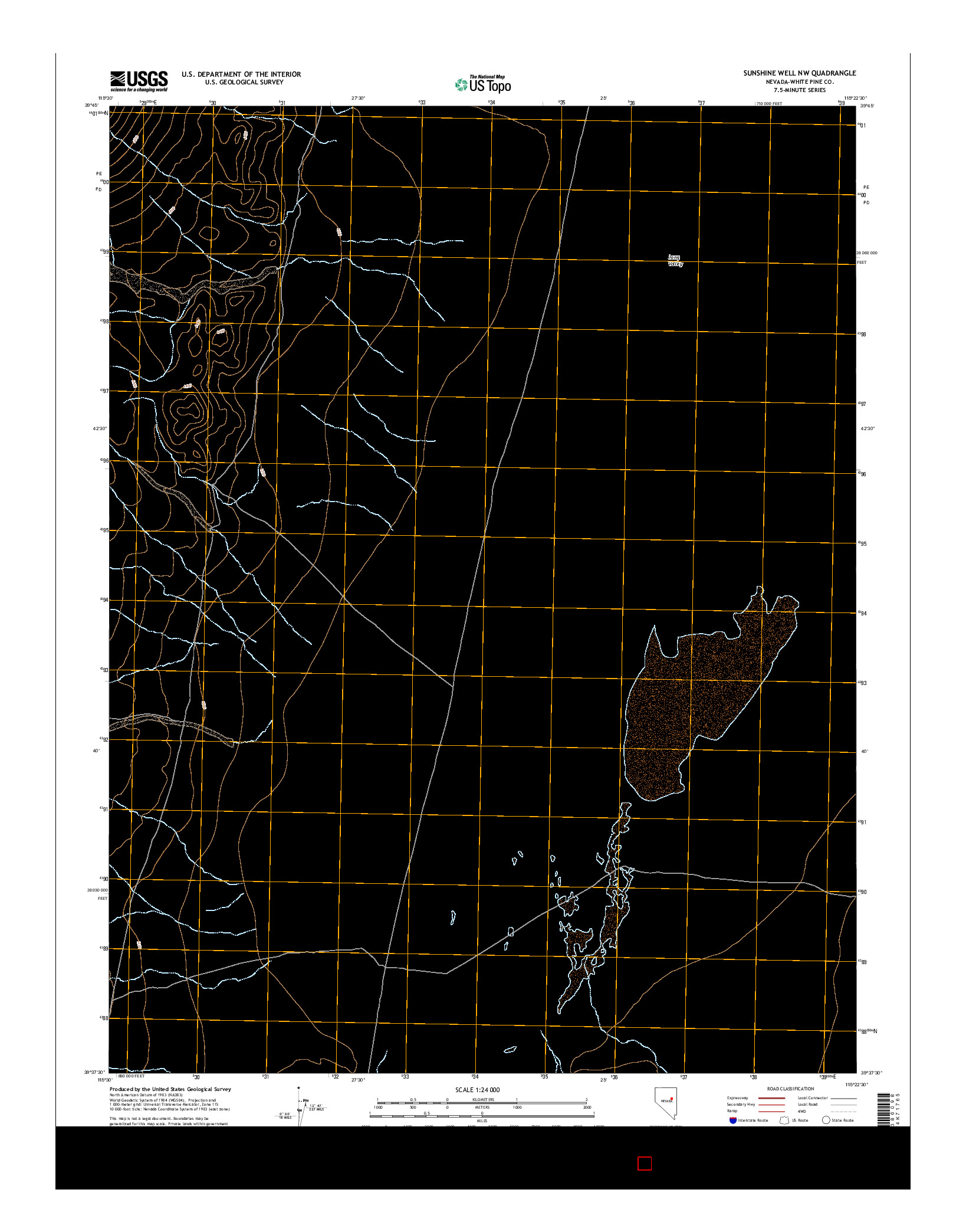 USGS US TOPO 7.5-MINUTE MAP FOR SUNSHINE WELL NW, NV 2014
