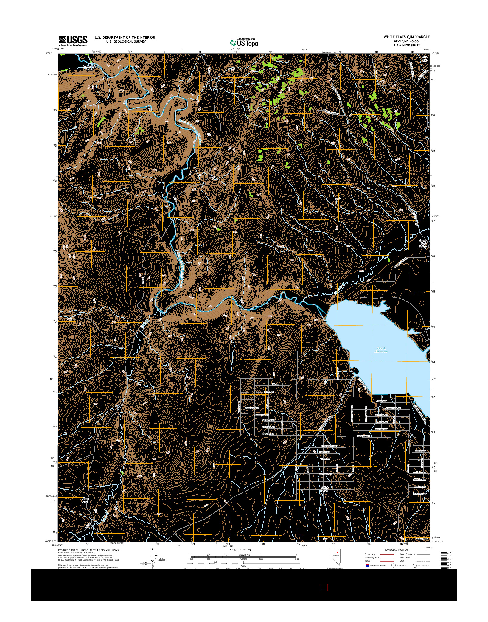 USGS US TOPO 7.5-MINUTE MAP FOR WHITE FLATS, NV 2014