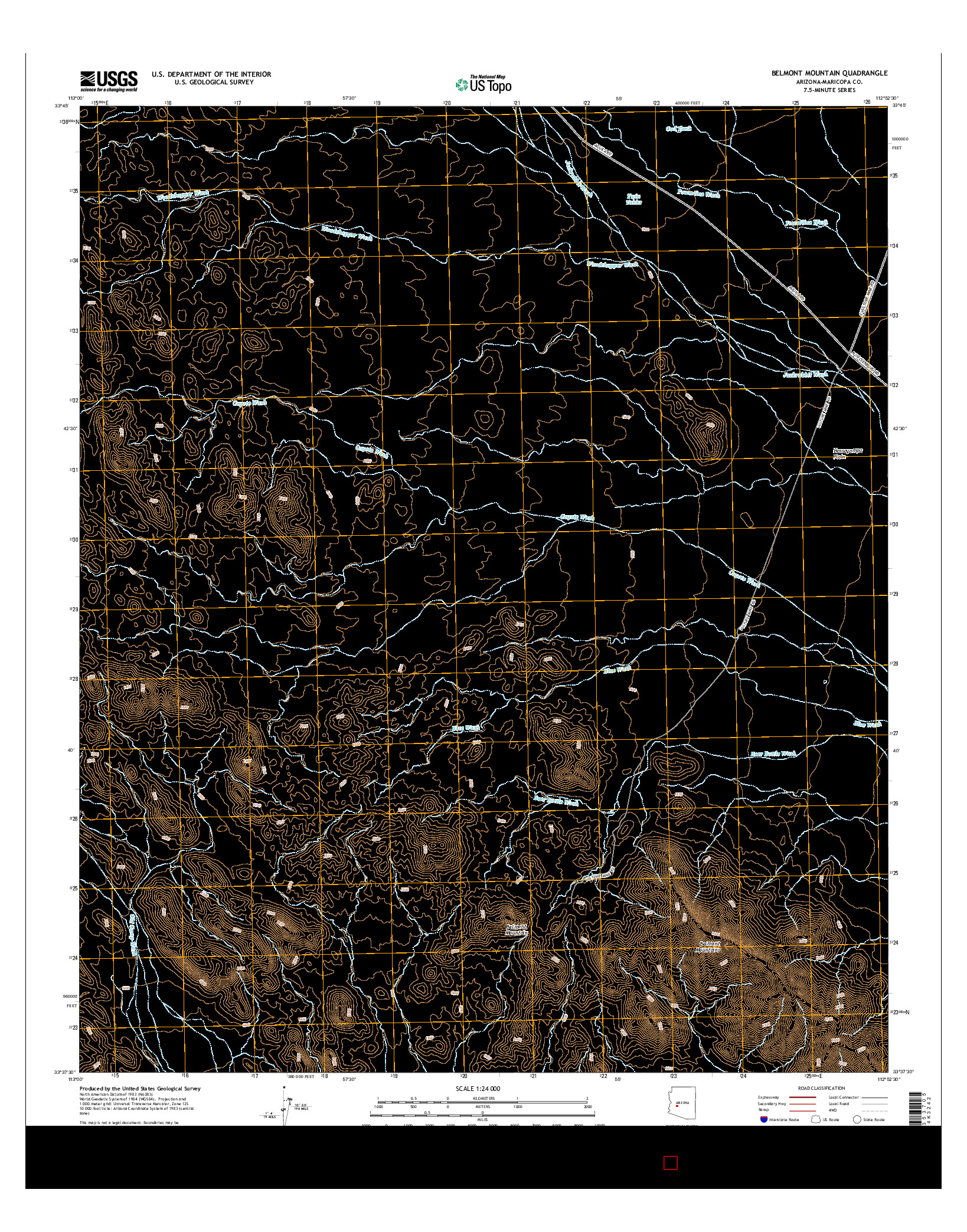 USGS US TOPO 7.5-MINUTE MAP FOR BELMONT MOUNTAIN, AZ 2014