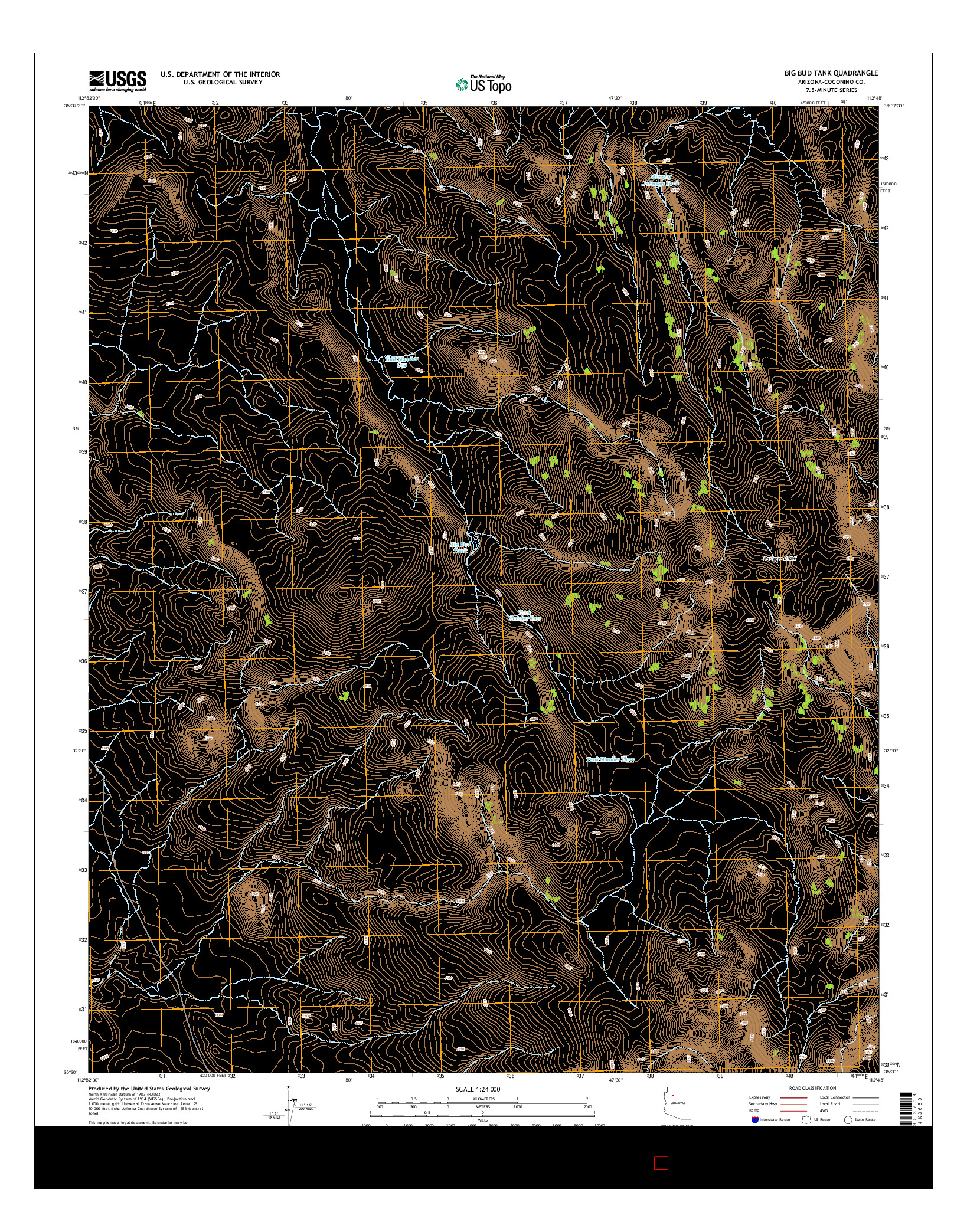 USGS US TOPO 7.5-MINUTE MAP FOR BIG BUD TANK, AZ 2014