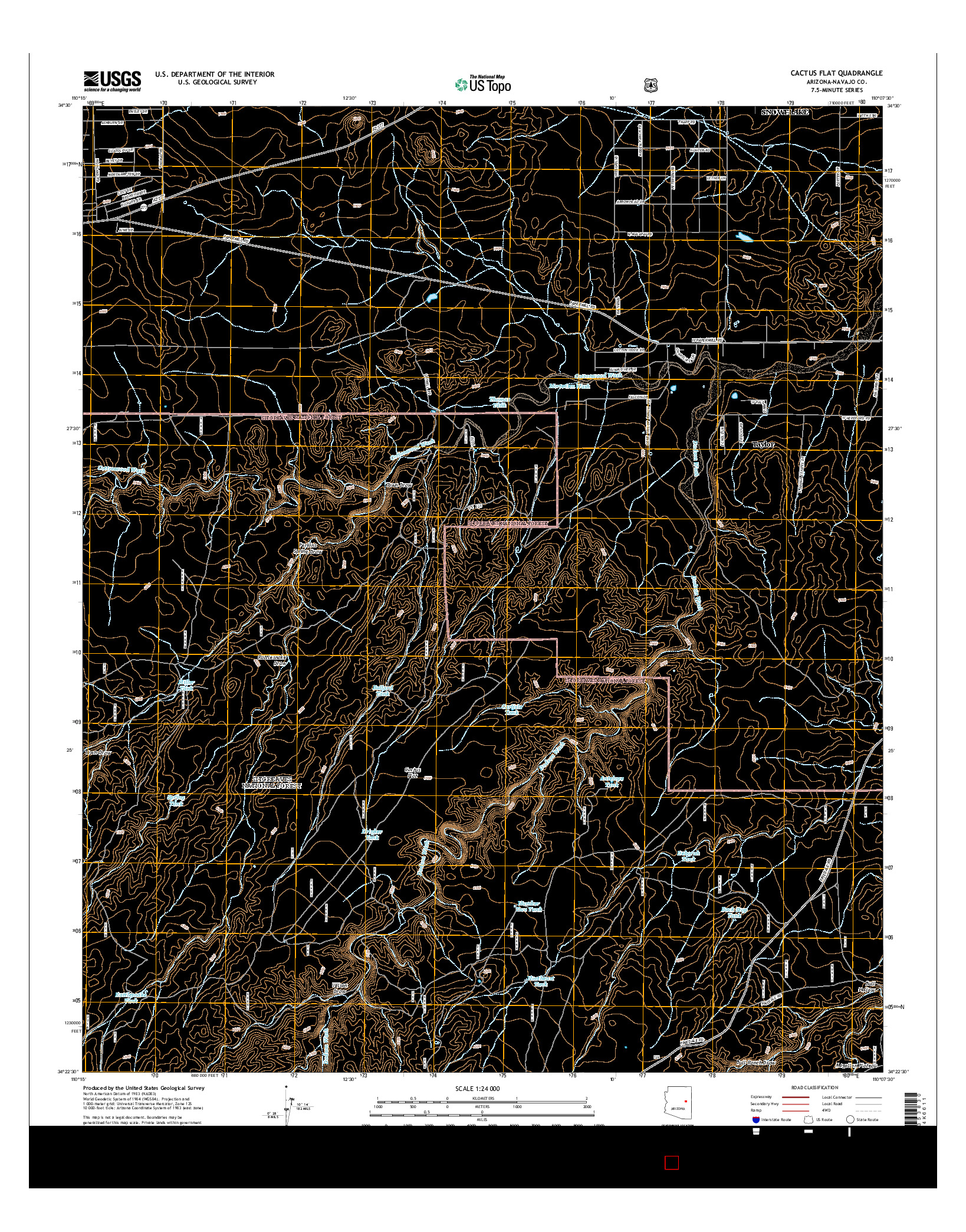 USGS US TOPO 7.5-MINUTE MAP FOR CACTUS FLAT, AZ 2014