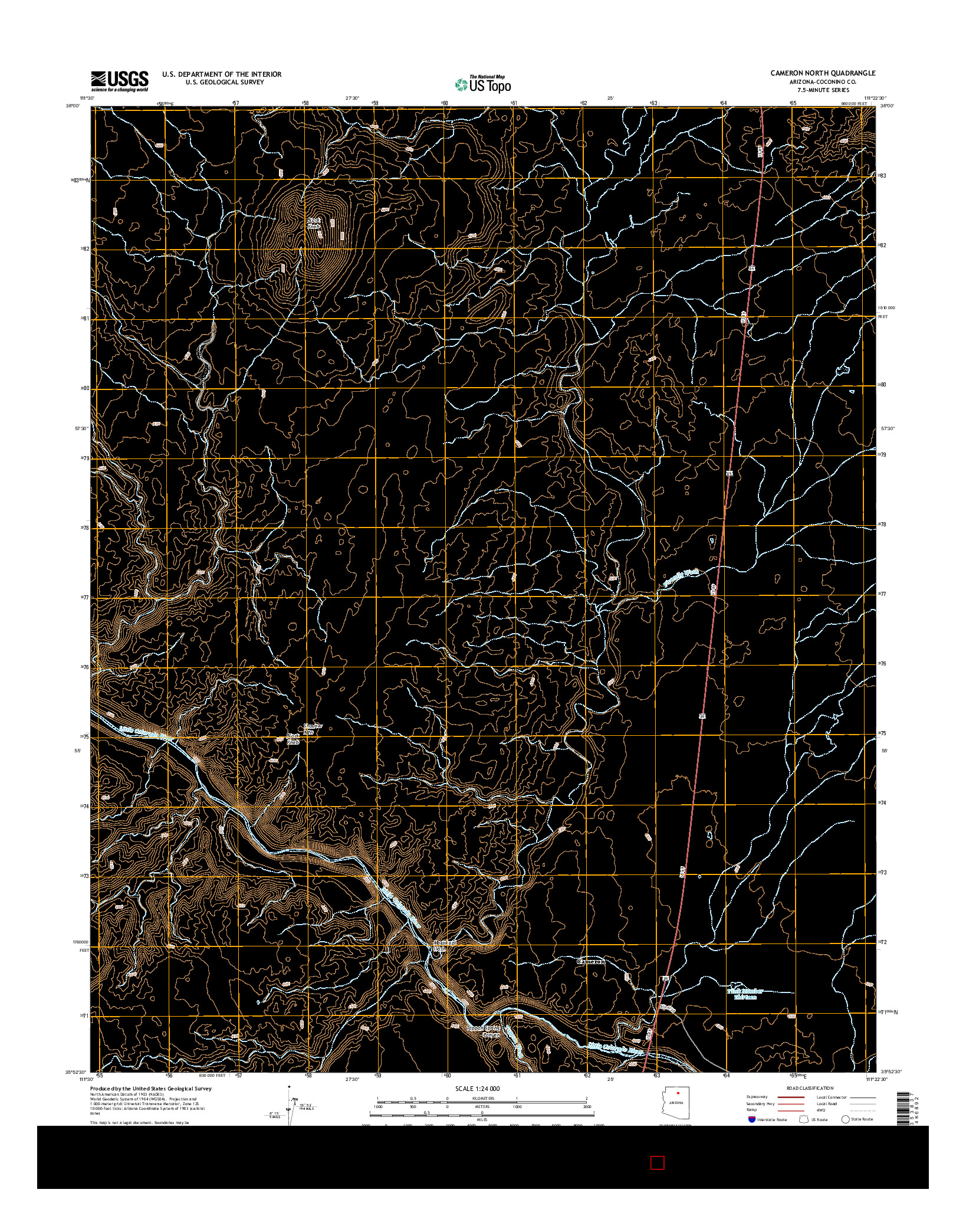 USGS US TOPO 7.5-MINUTE MAP FOR CAMERON NORTH, AZ 2014