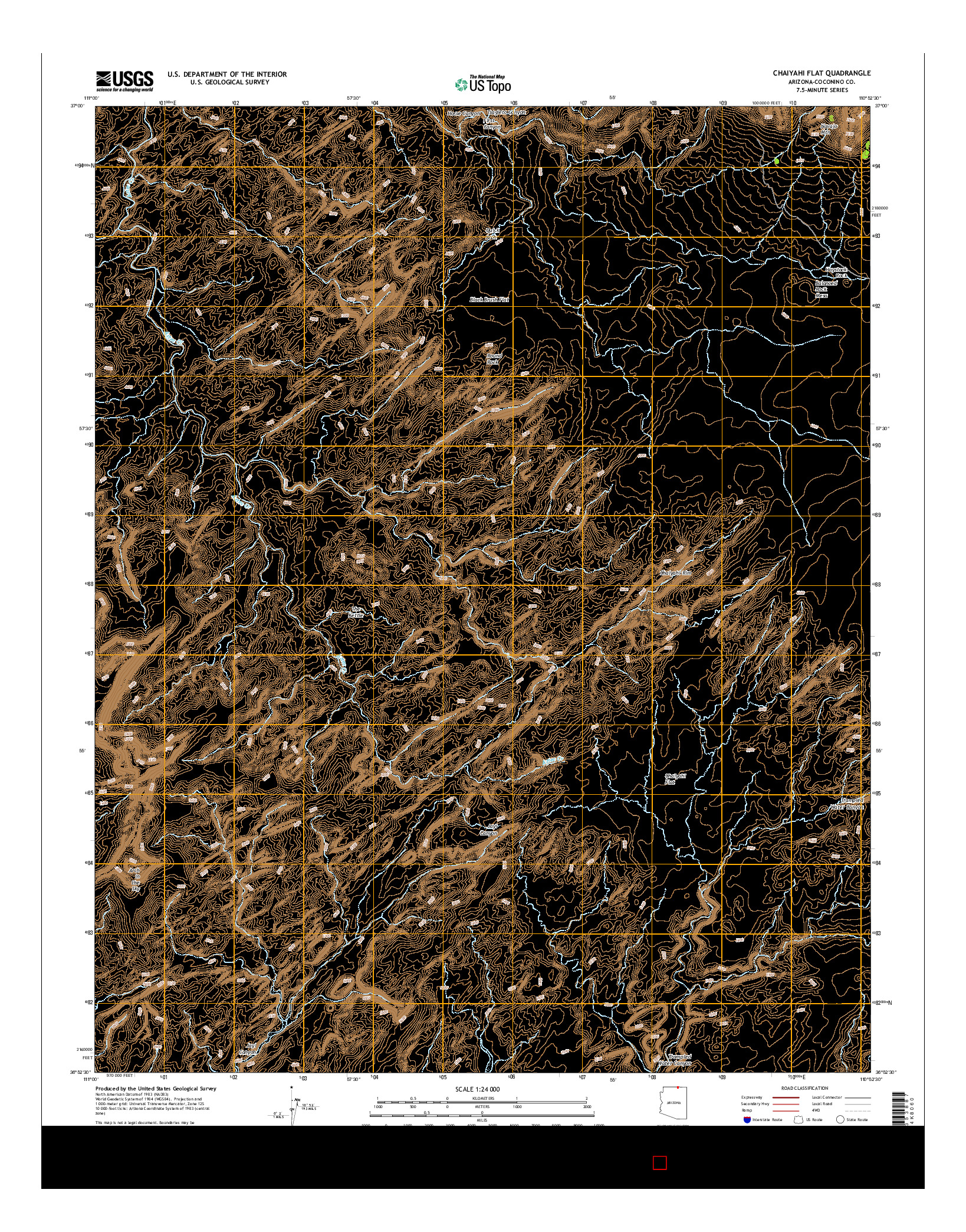USGS US TOPO 7.5-MINUTE MAP FOR CHAIYAHI FLAT, AZ 2014