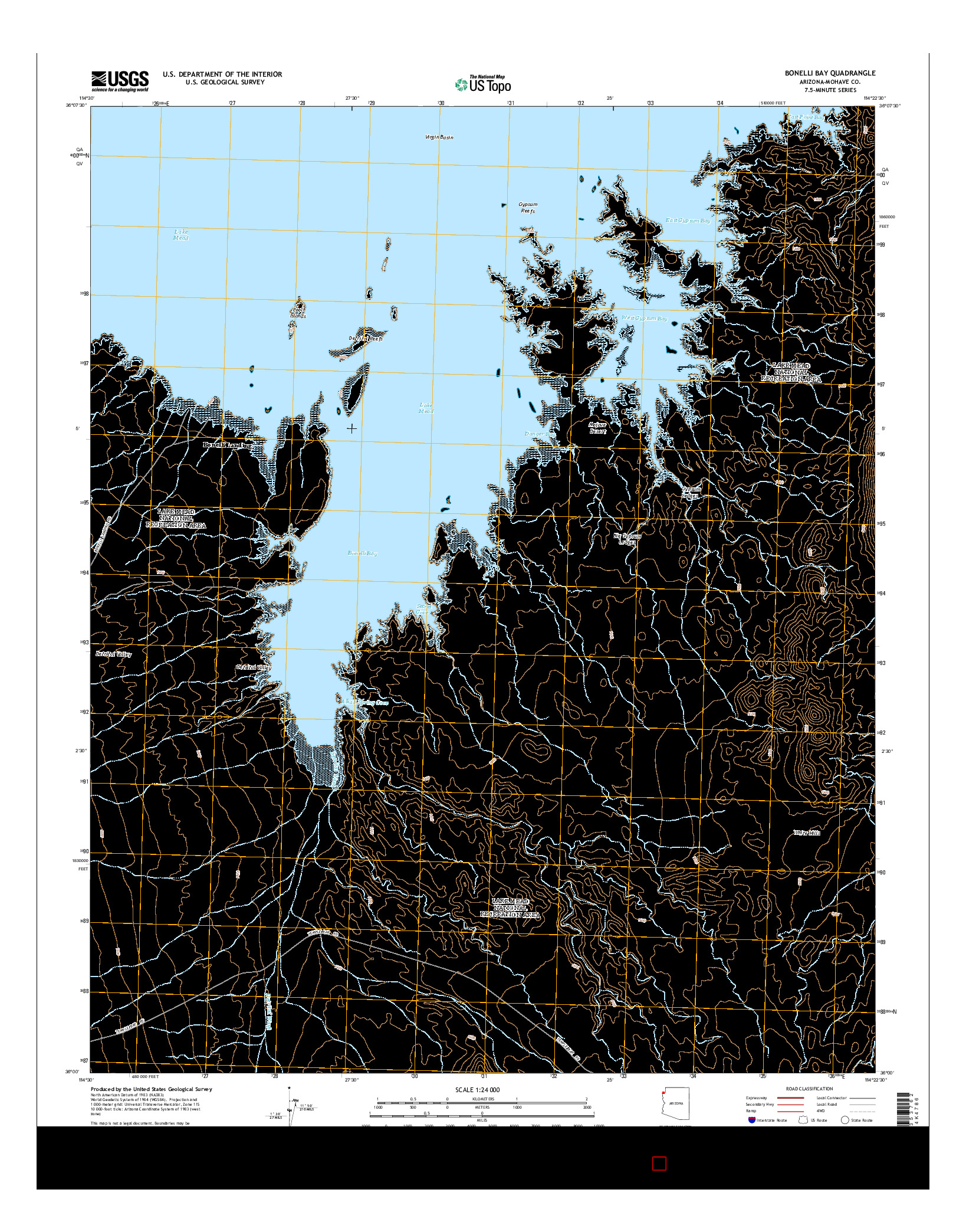USGS US TOPO 7.5-MINUTE MAP FOR BONELLI BAY, AZ 2014