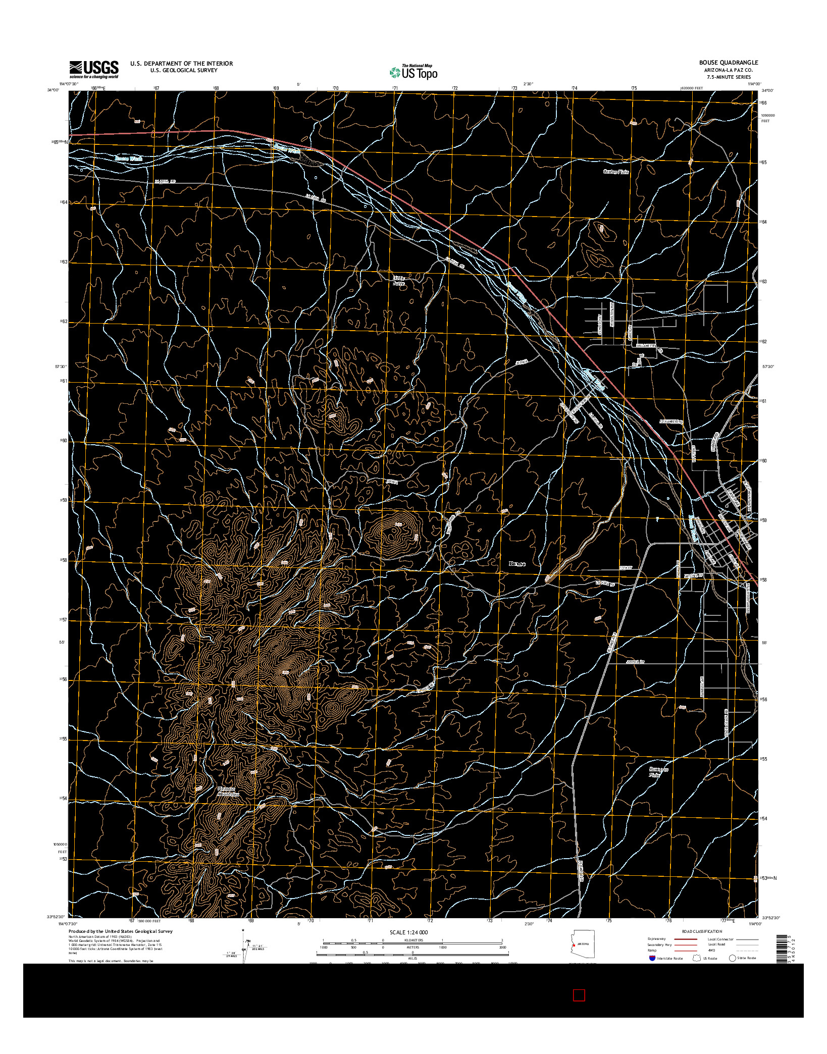 USGS US TOPO 7.5-MINUTE MAP FOR BOUSE, AZ 2014