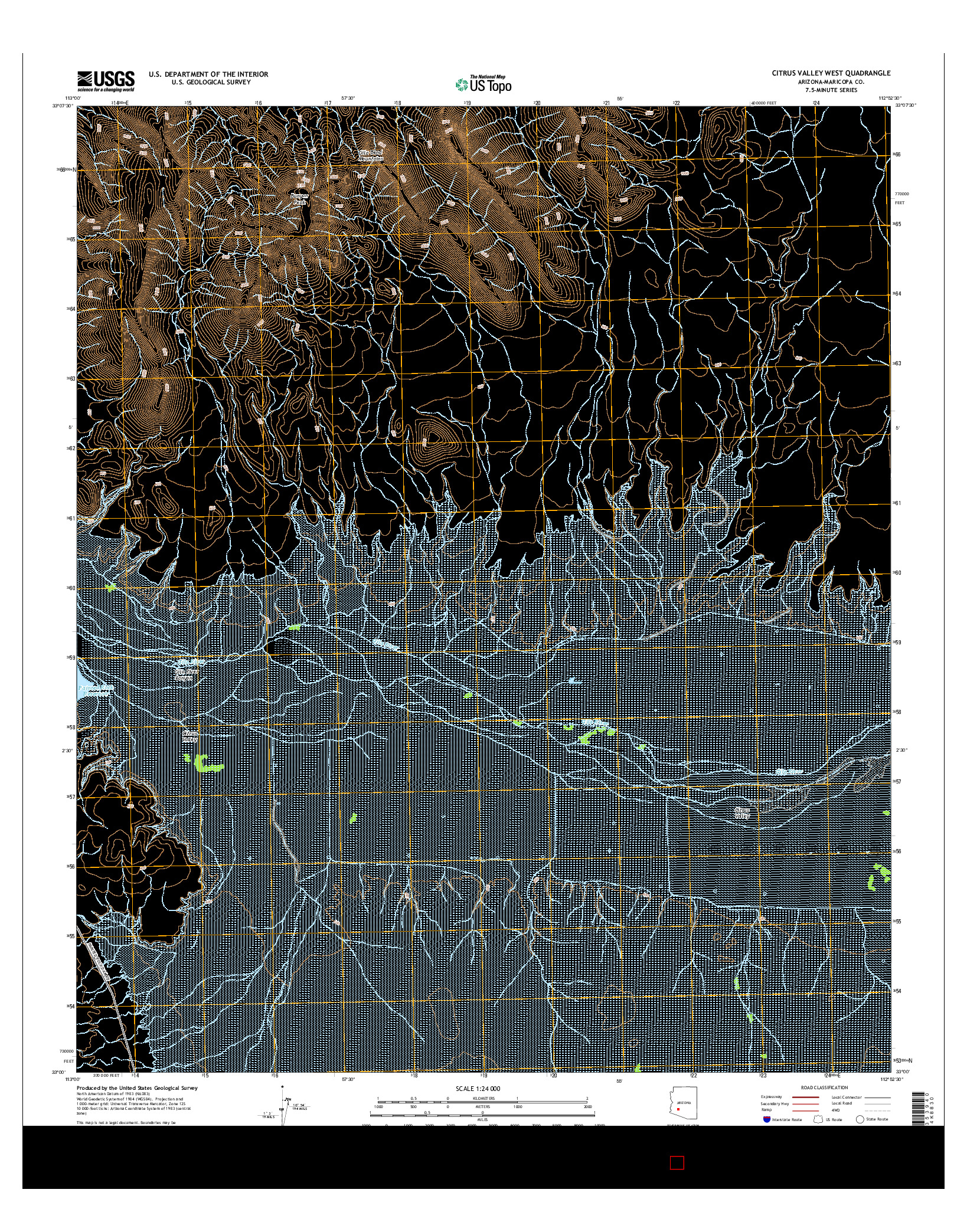 USGS US TOPO 7.5-MINUTE MAP FOR CITRUS VALLEY WEST, AZ 2014