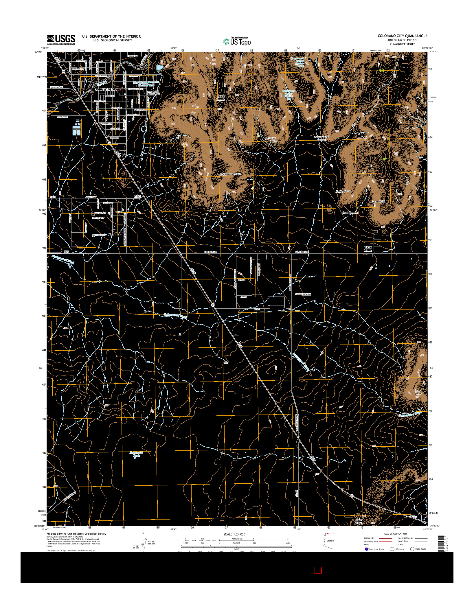 USGS US TOPO 7.5-MINUTE MAP FOR COLORADO CITY, AZ 2014
