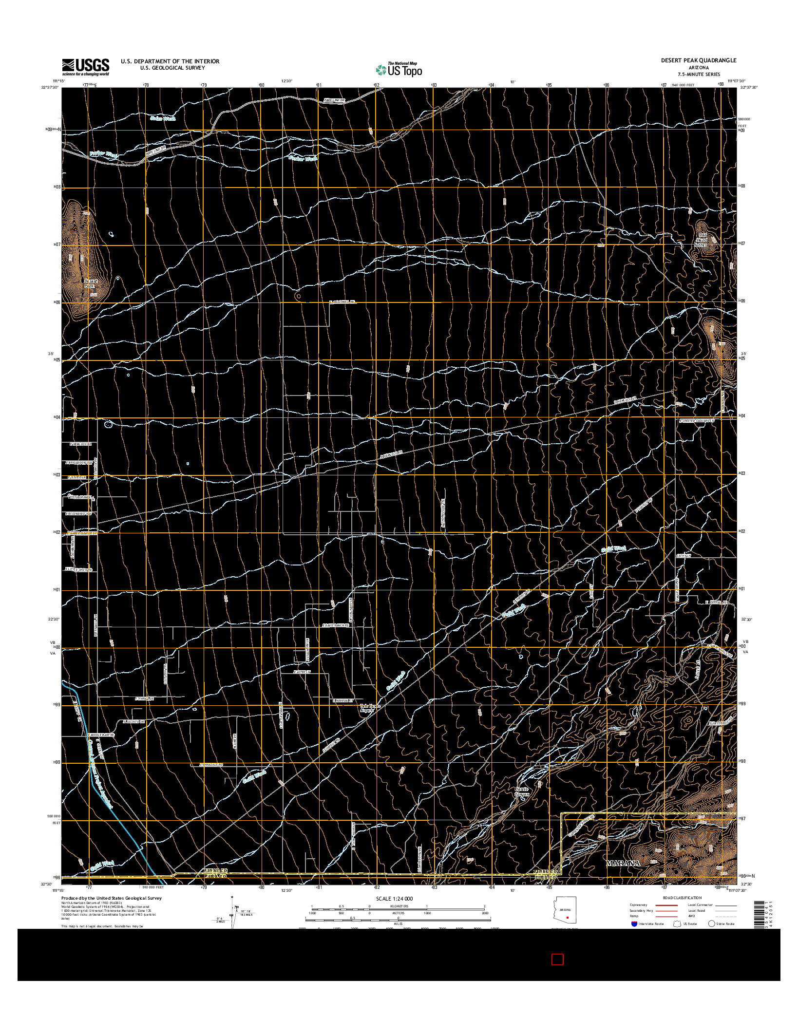 USGS US TOPO 7.5-MINUTE MAP FOR DESERT PEAK, AZ 2014