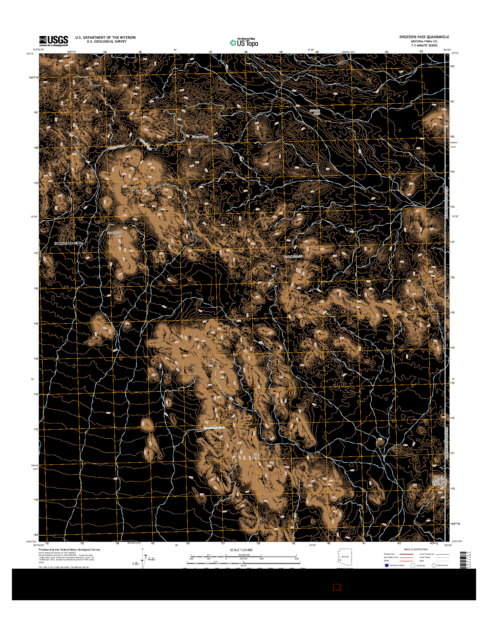 USGS US TOPO 7.5-MINUTE MAP FOR ENGESSER PASS, AZ 2014