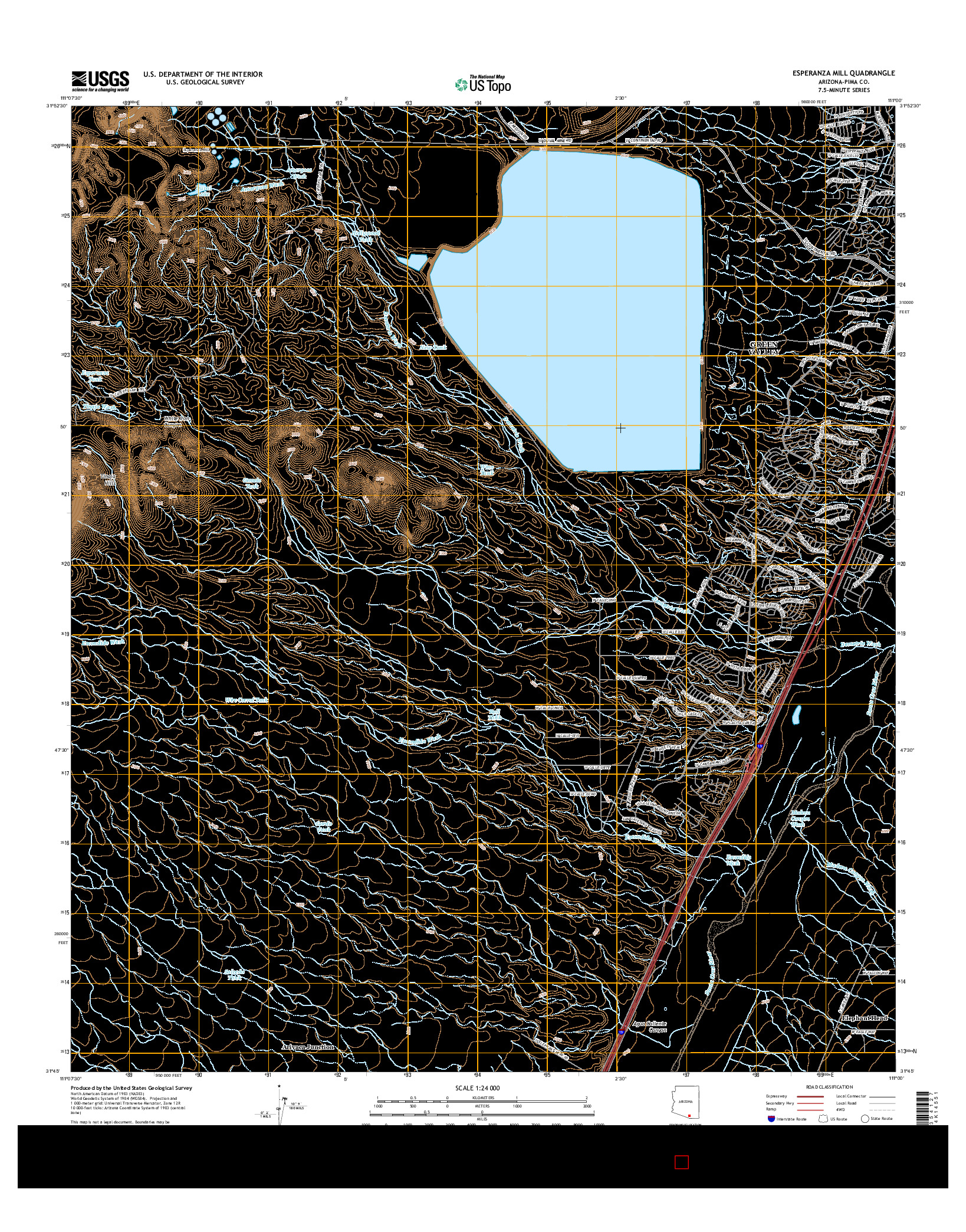 USGS US TOPO 7.5-MINUTE MAP FOR ESPERANZA MILL, AZ 2014