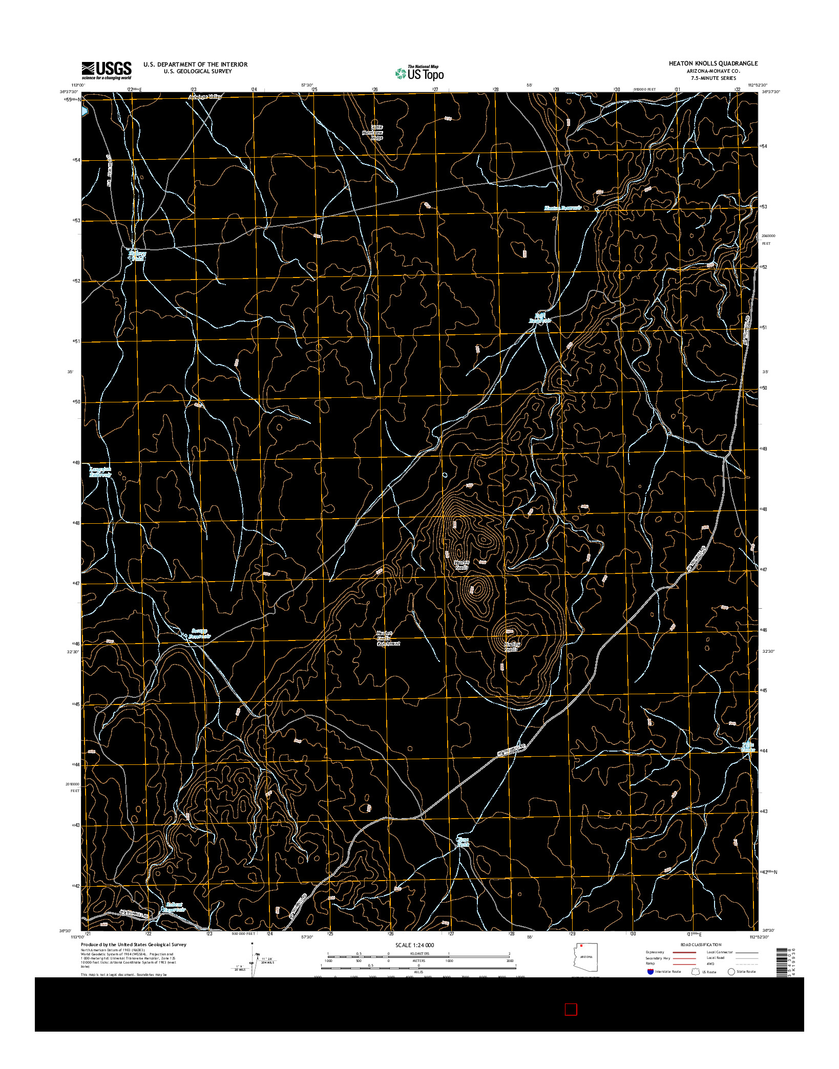 USGS US TOPO 7.5-MINUTE MAP FOR HEATON KNOLLS, AZ 2014