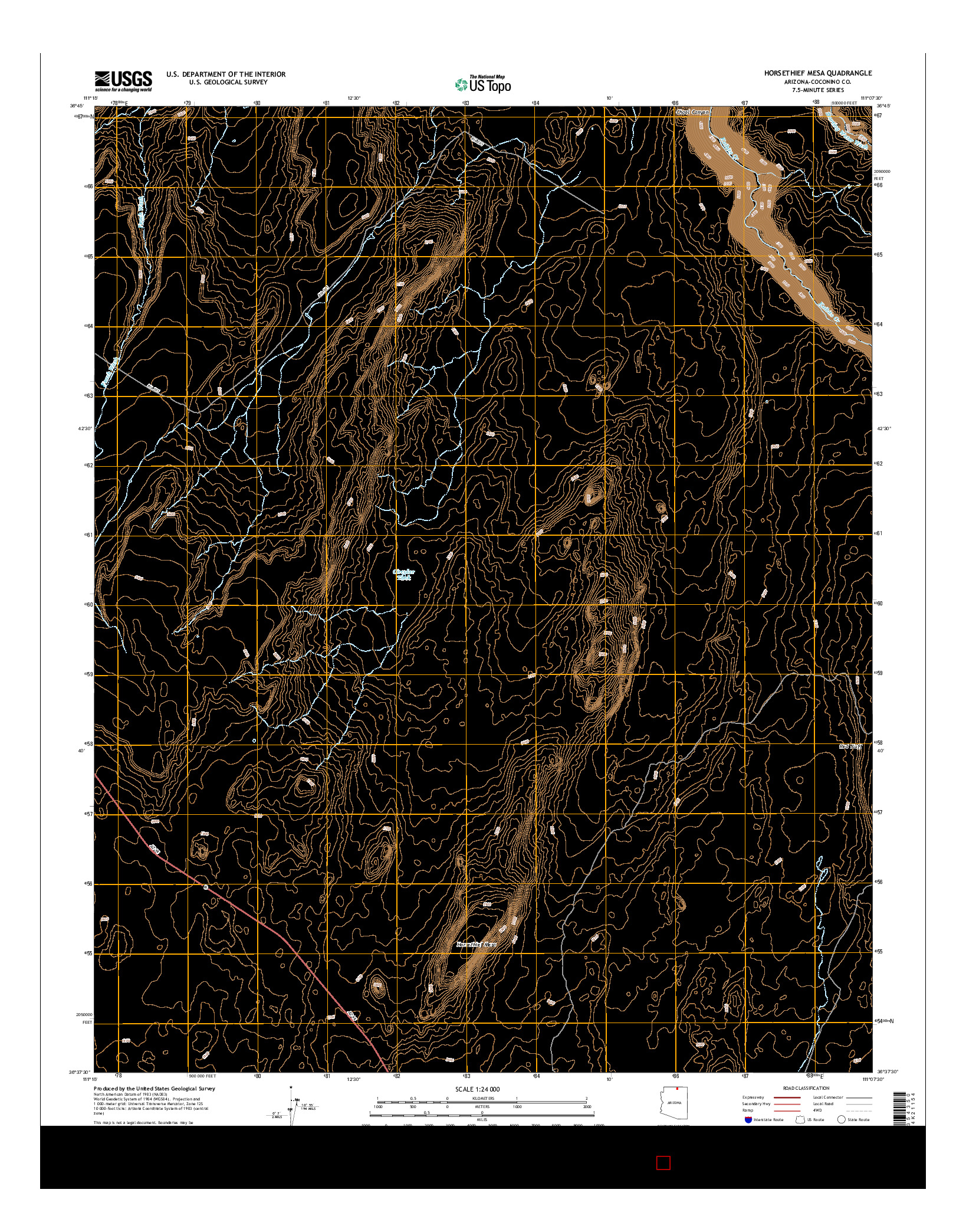 USGS US TOPO 7.5-MINUTE MAP FOR HORSETHIEF MESA, AZ 2014