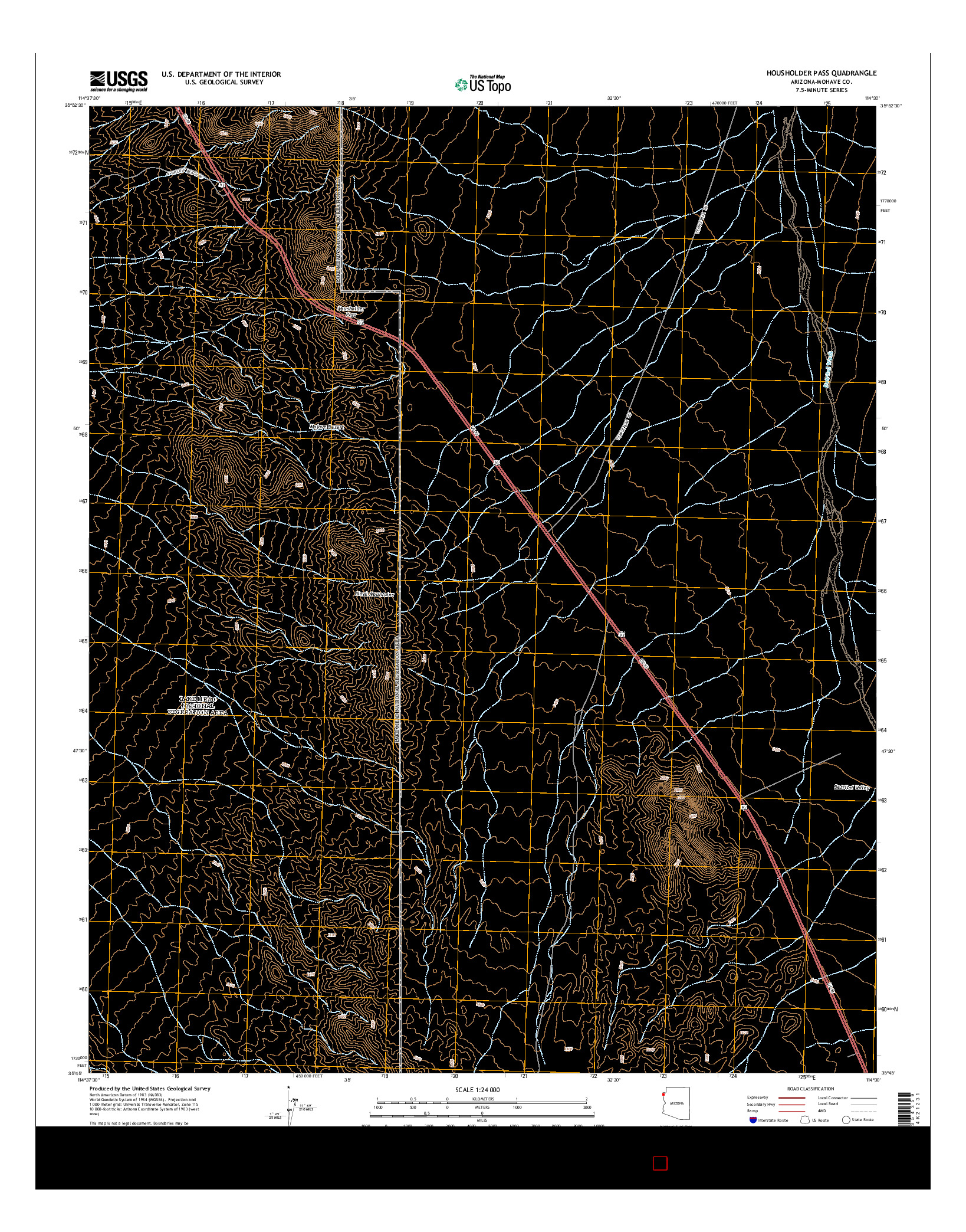 USGS US TOPO 7.5-MINUTE MAP FOR HOUSHOLDER PASS, AZ 2014