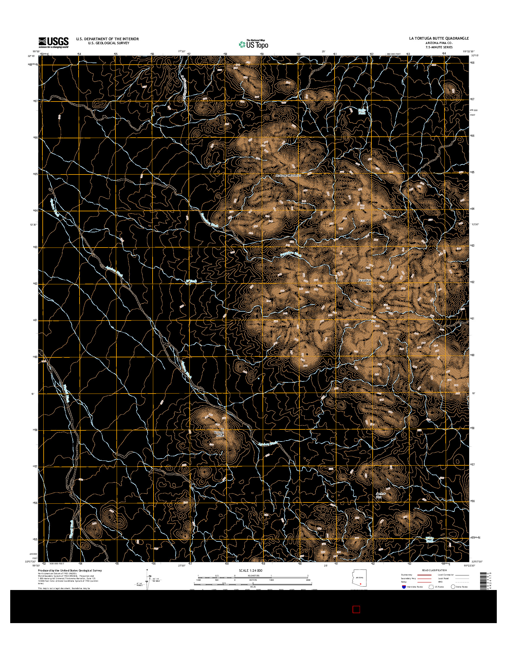 USGS US TOPO 7.5-MINUTE MAP FOR LA TORTUGA BUTTE, AZ 2014