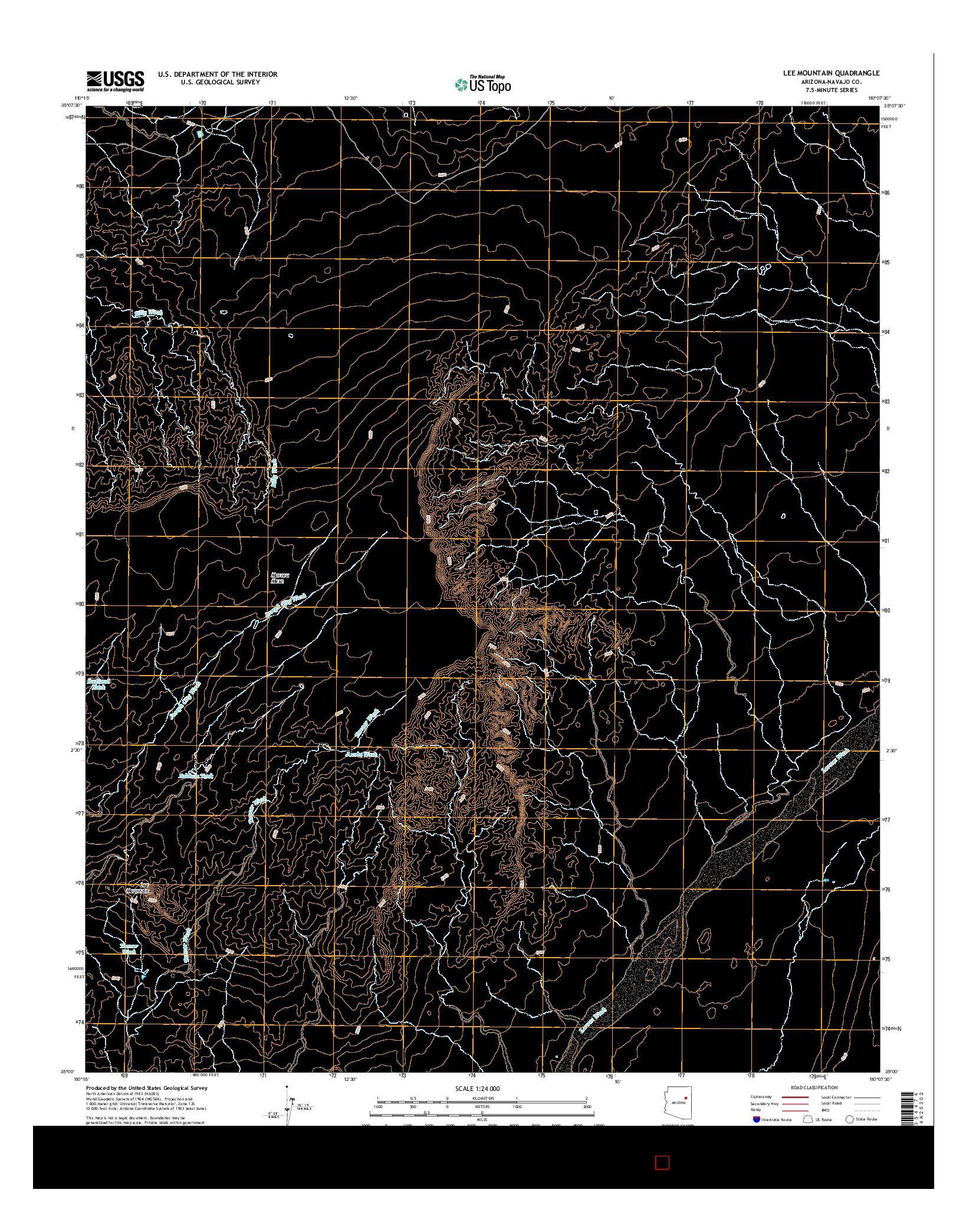 USGS US TOPO 7.5-MINUTE MAP FOR LEE MOUNTAIN, AZ 2014