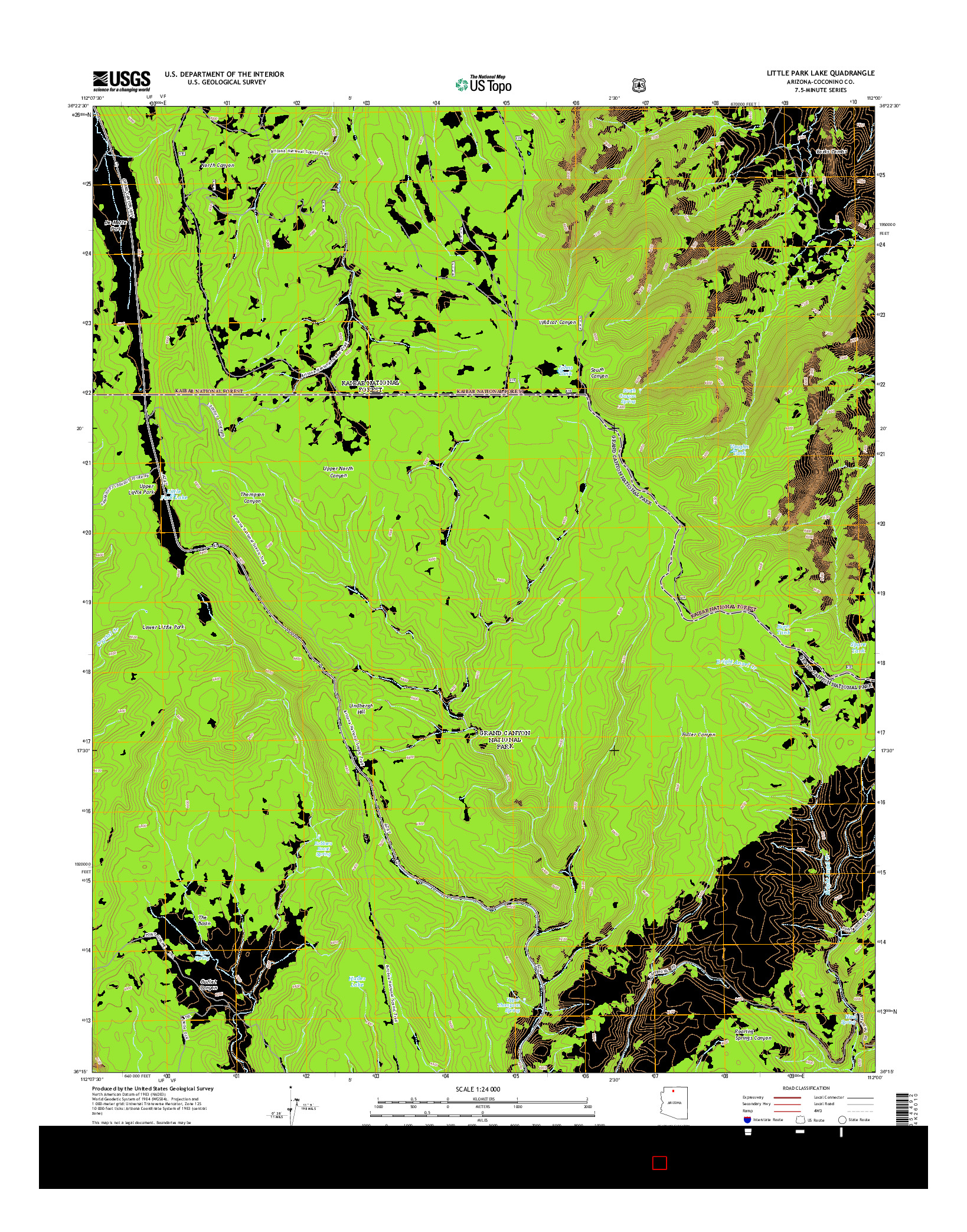 USGS US TOPO 7.5-MINUTE MAP FOR LITTLE PARK LAKE, AZ 2014
