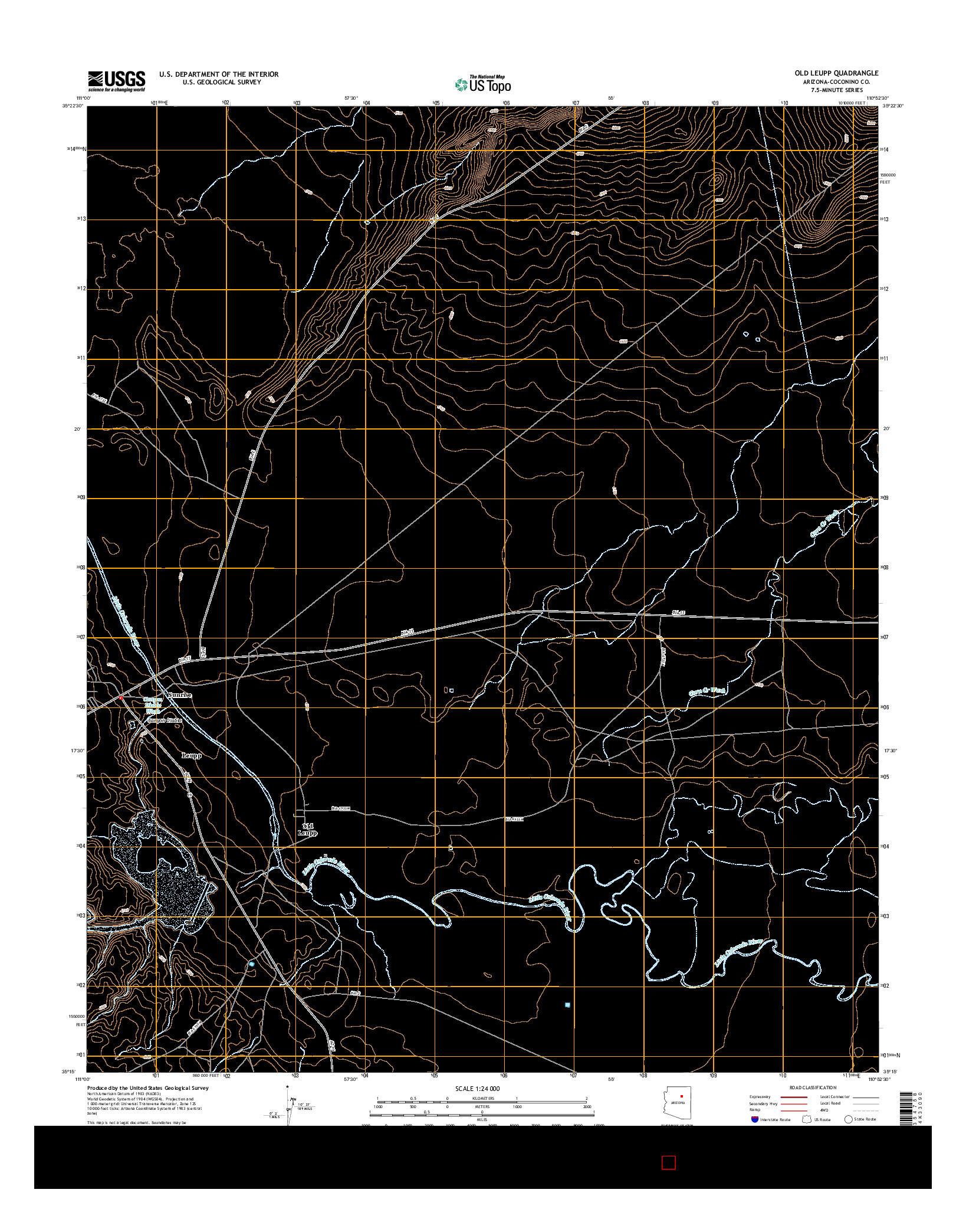 USGS US TOPO 7.5-MINUTE MAP FOR OLD LEUPP, AZ 2014