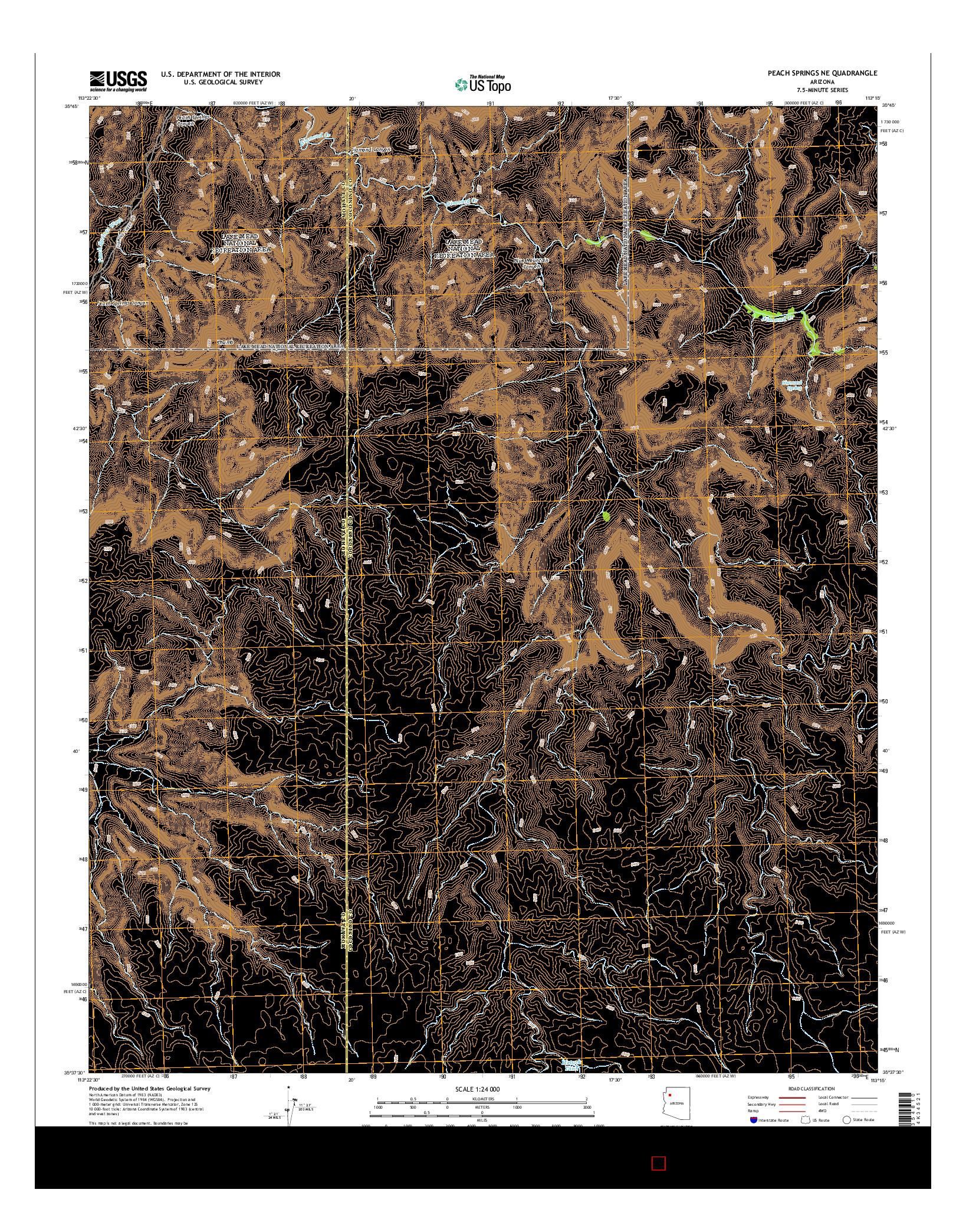 USGS US TOPO 7.5-MINUTE MAP FOR PEACH SPRINGS NE, AZ 2014
