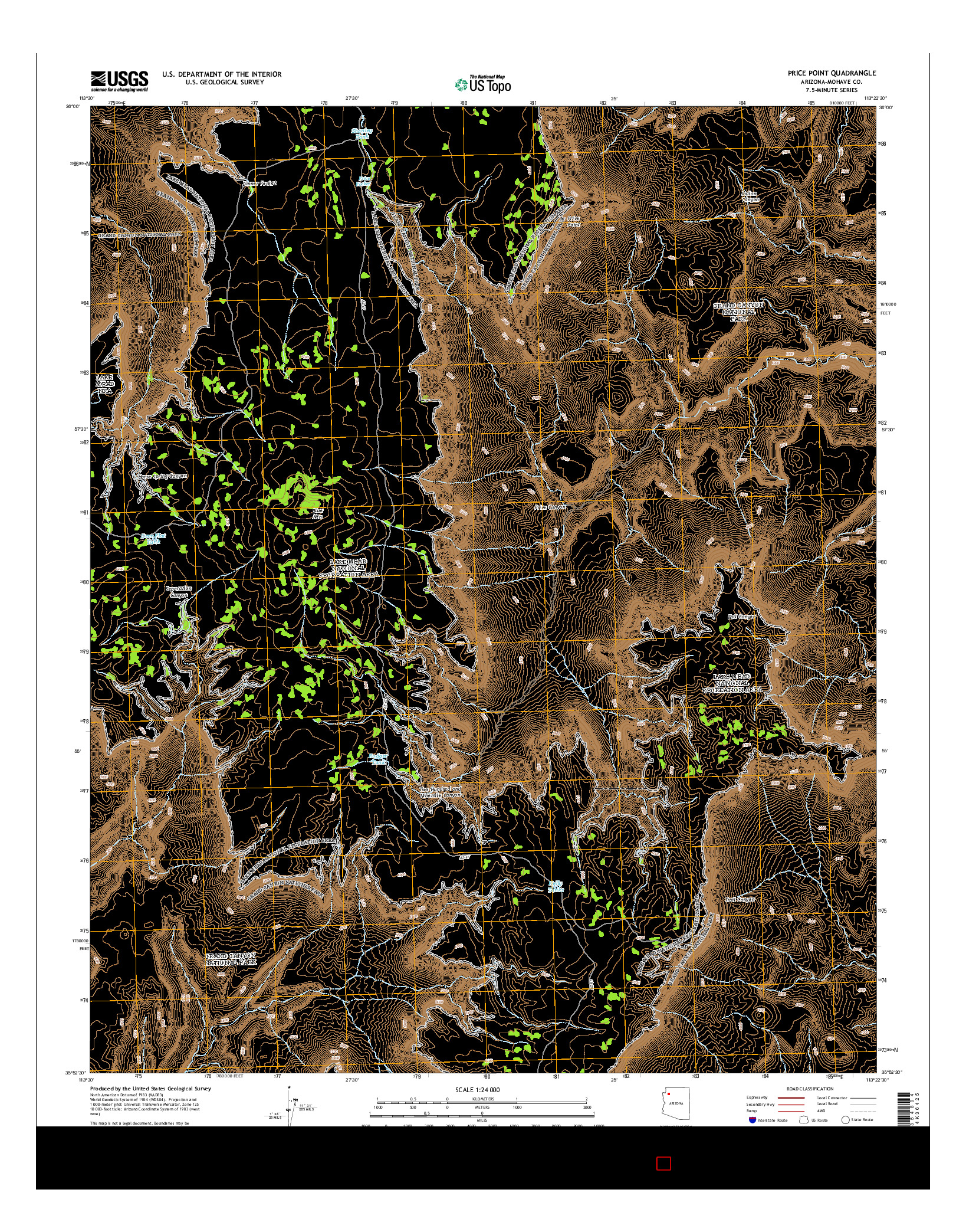 USGS US TOPO 7.5-MINUTE MAP FOR PRICE POINT, AZ 2014