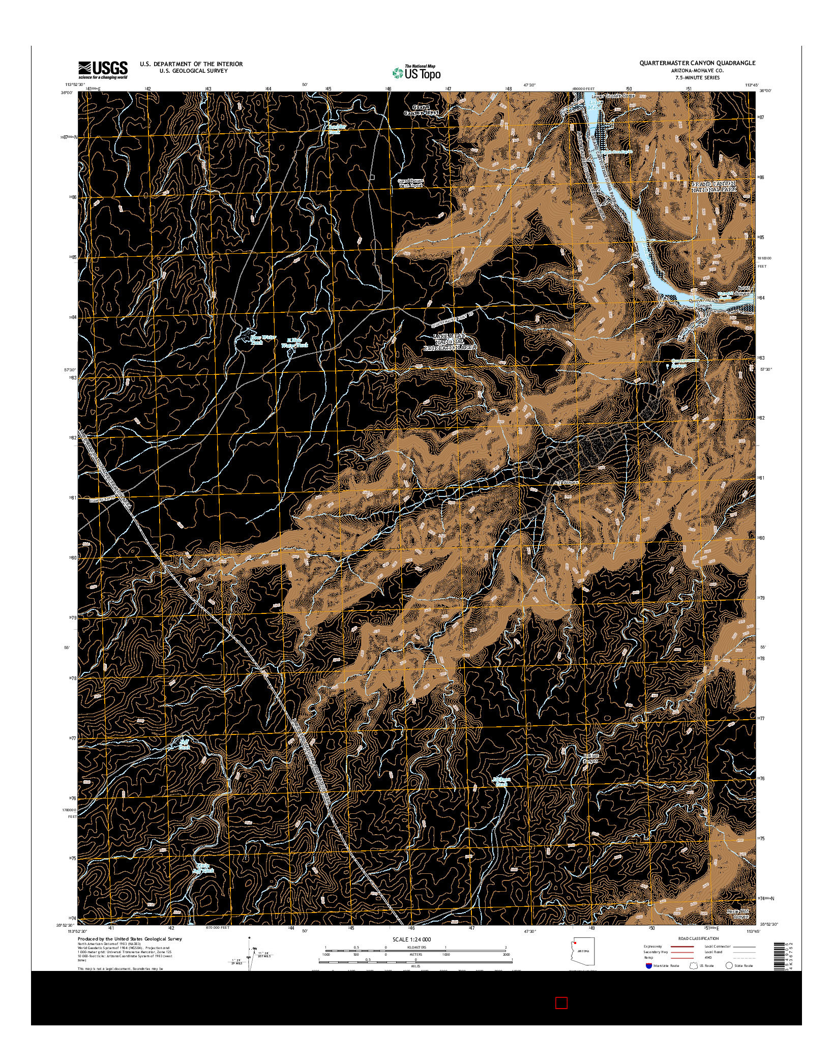 USGS US TOPO 7.5-MINUTE MAP FOR QUARTERMASTER CANYON, AZ 2014