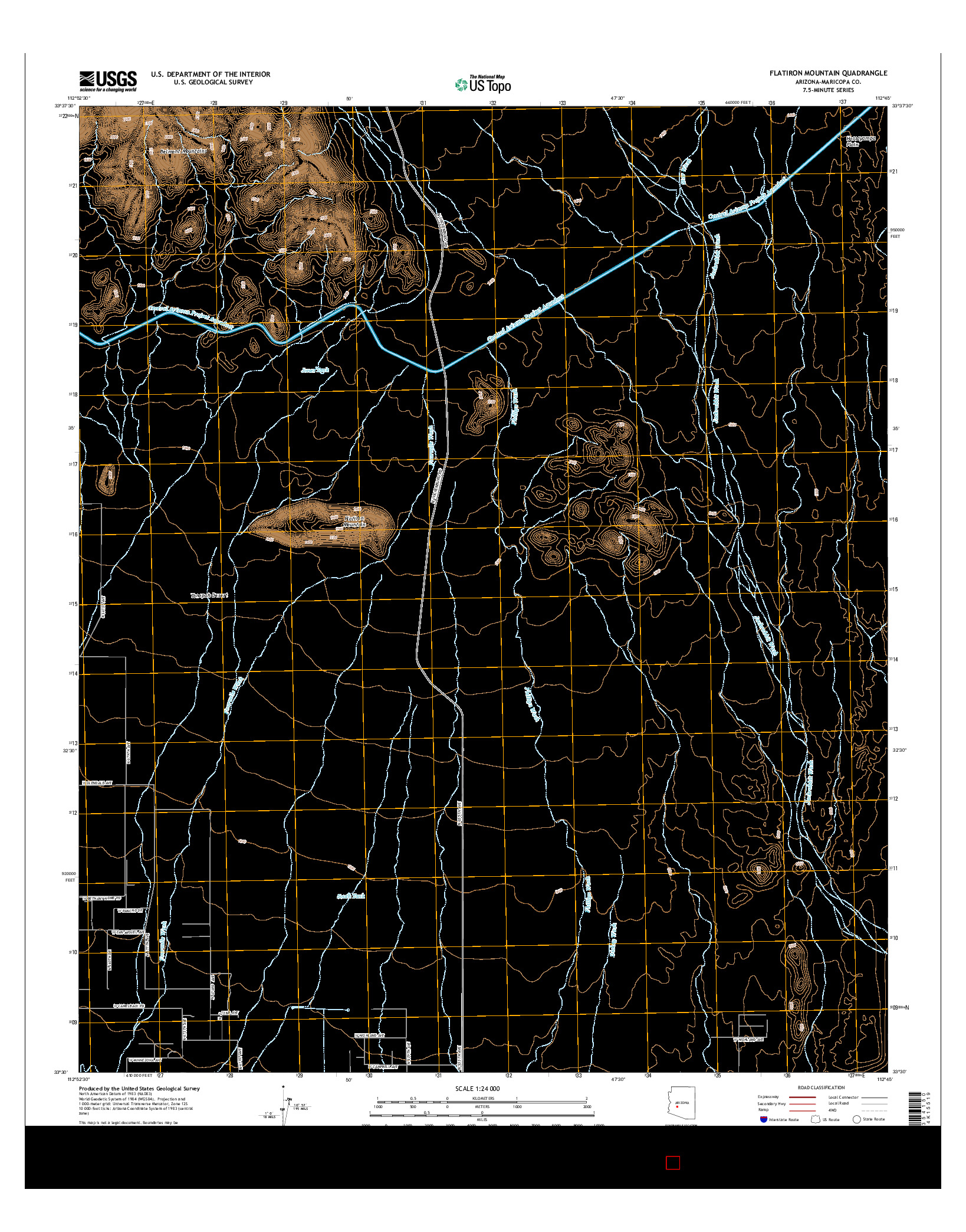 USGS US TOPO 7.5-MINUTE MAP FOR FLATIRON MOUNTAIN, AZ 2014