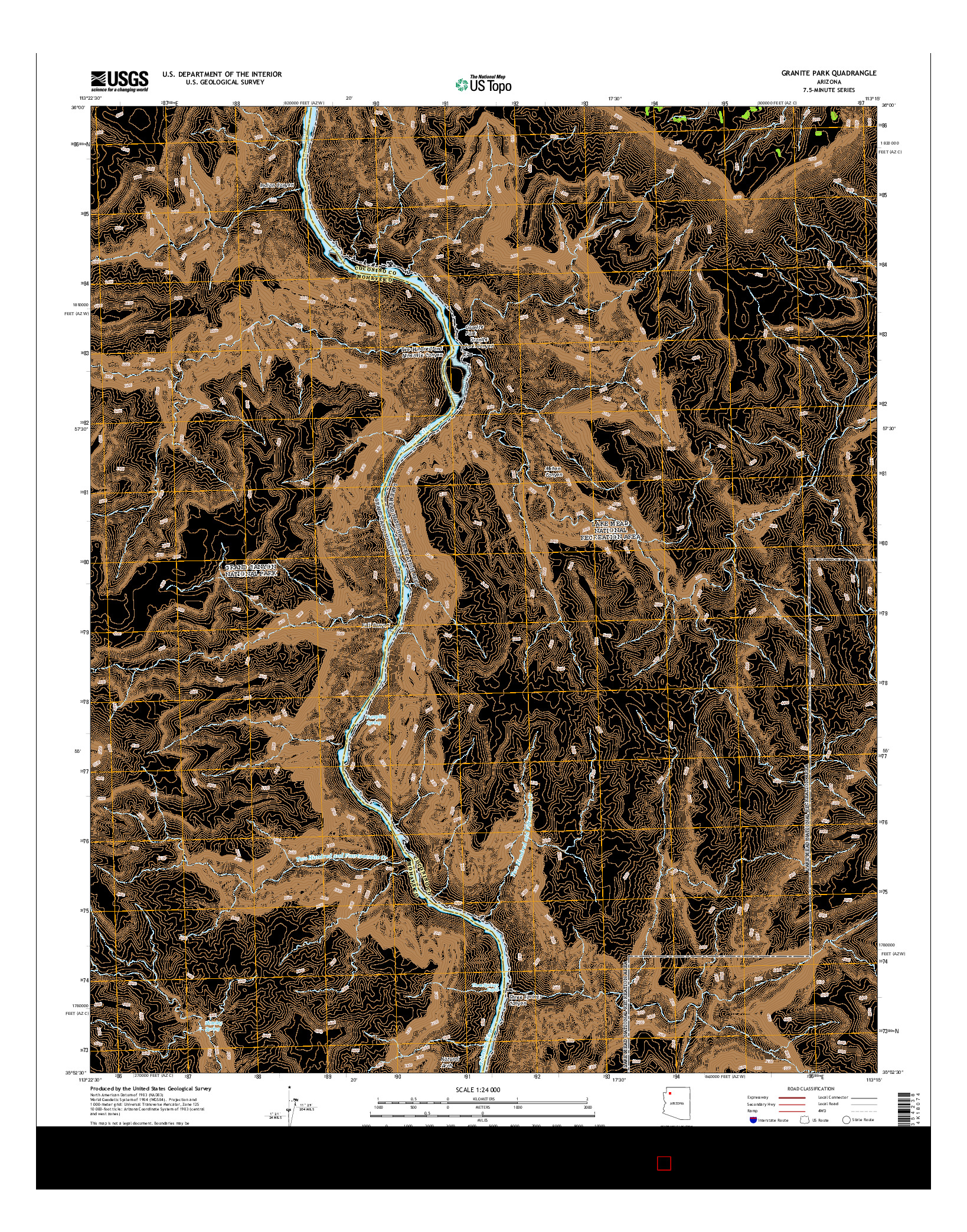 USGS US TOPO 7.5-MINUTE MAP FOR GRANITE PARK, AZ 2014