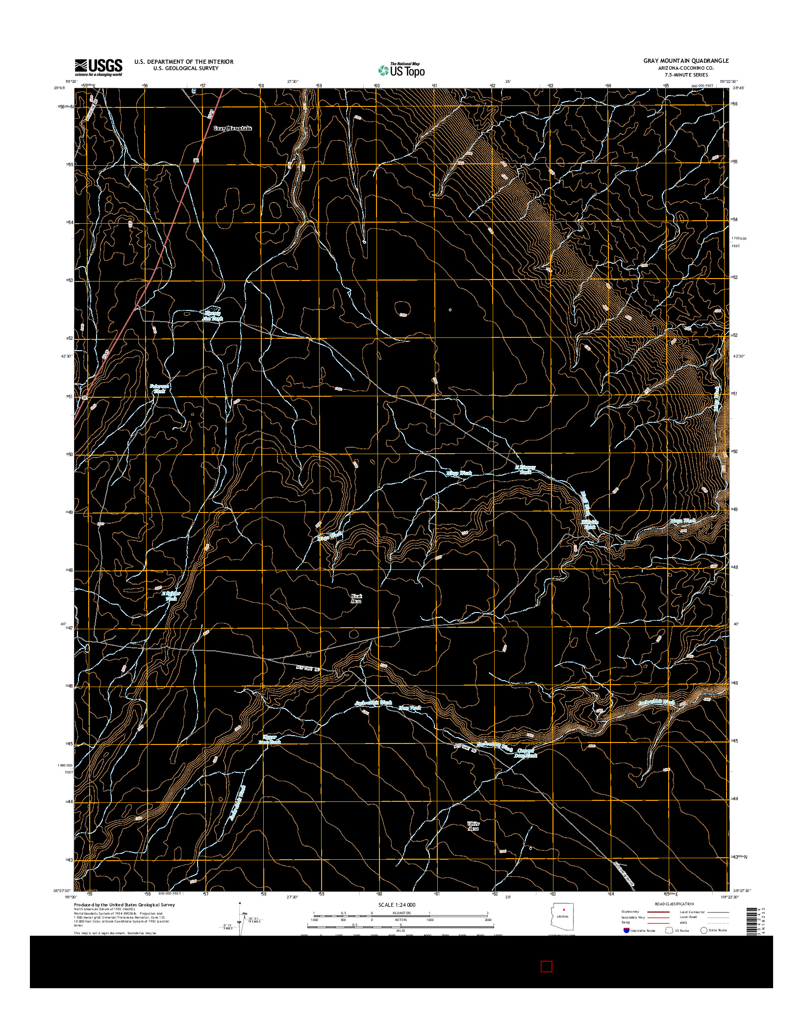 USGS US TOPO 7.5-MINUTE MAP FOR GRAY MOUNTAIN, AZ 2014