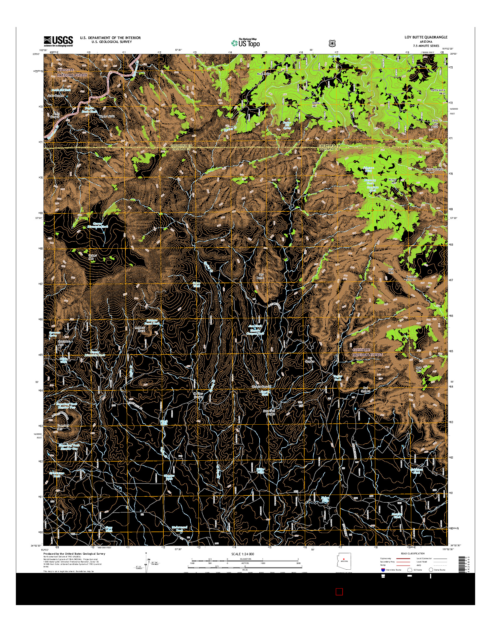 USGS US TOPO 7.5-MINUTE MAP FOR LOY BUTTE, AZ 2014