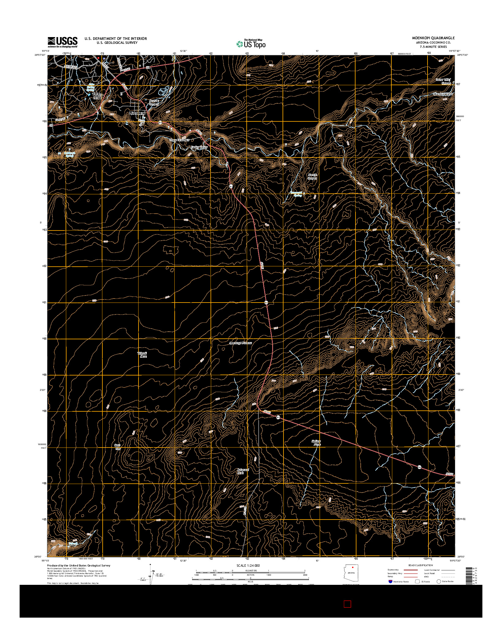 USGS US TOPO 7.5-MINUTE MAP FOR MOENKOPI, AZ 2014
