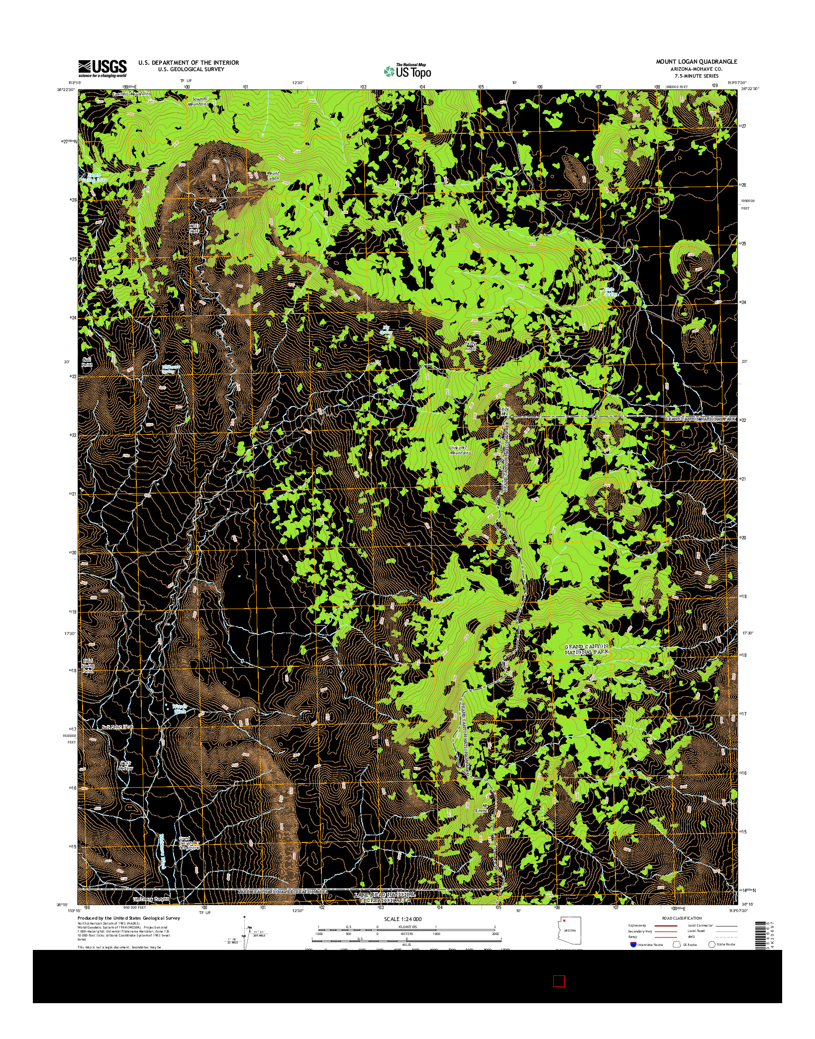 USGS US TOPO 7.5-MINUTE MAP FOR MOUNT LOGAN, AZ 2014