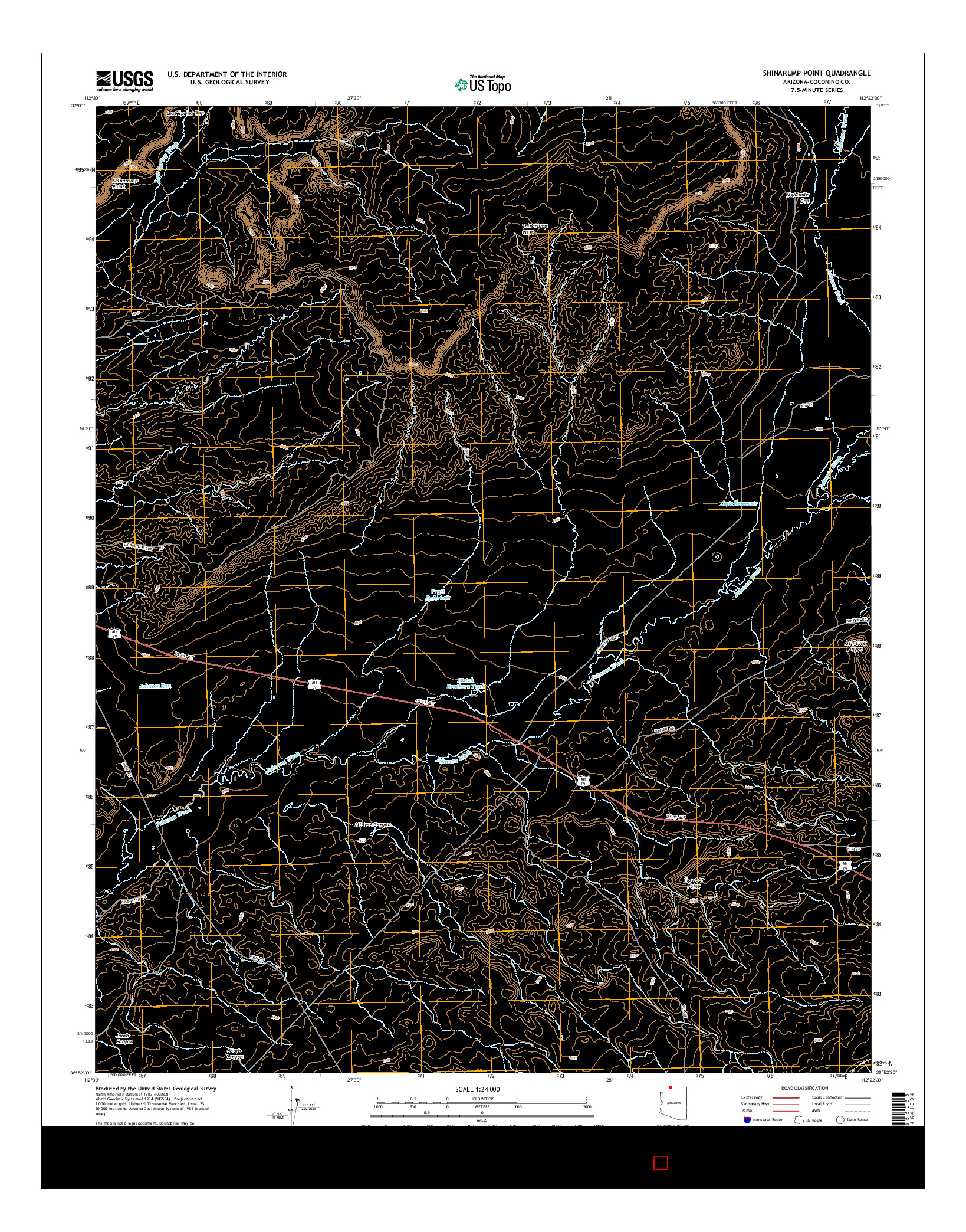 USGS US TOPO 7.5-MINUTE MAP FOR SHINARUMP POINT, AZ 2014