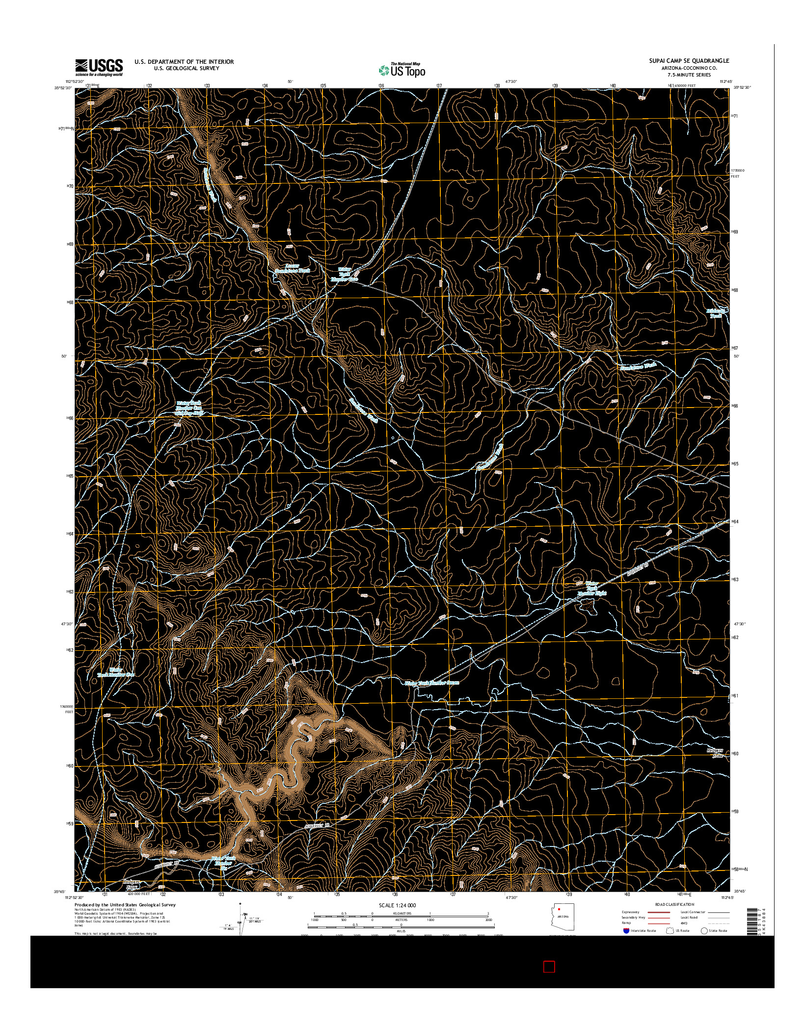 USGS US TOPO 7.5-MINUTE MAP FOR SUPAI CAMP SE, AZ 2014