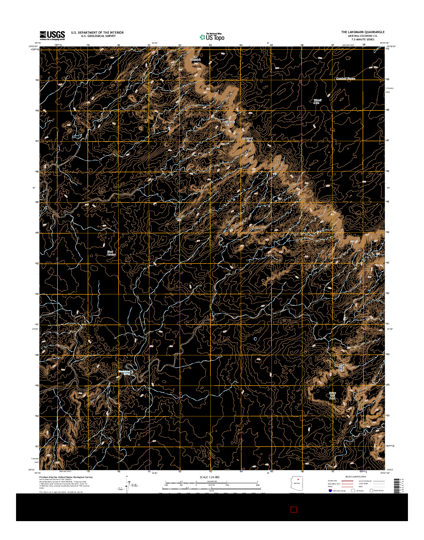 USGS US TOPO 7.5-MINUTE MAP FOR THE LANDMARK, AZ 2014
