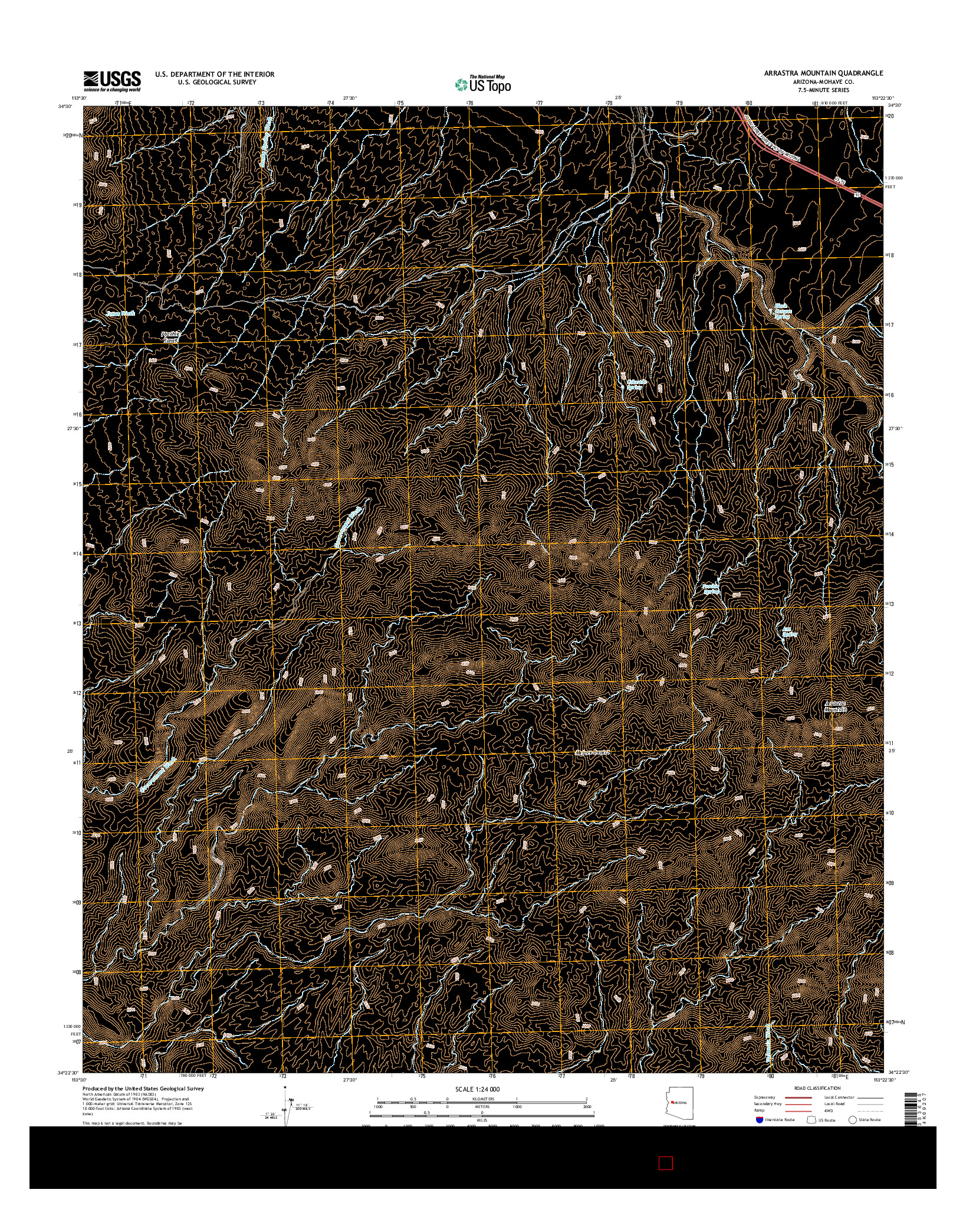 USGS US TOPO 7.5-MINUTE MAP FOR ARRASTRA MOUNTAIN, AZ 2014