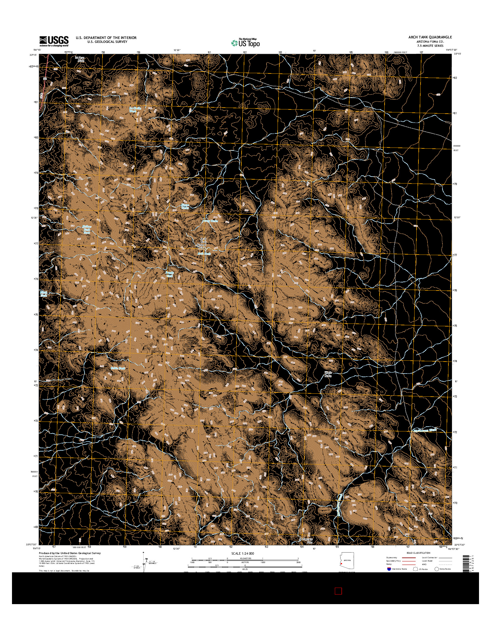 USGS US TOPO 7.5-MINUTE MAP FOR ARCH TANK, AZ 2014