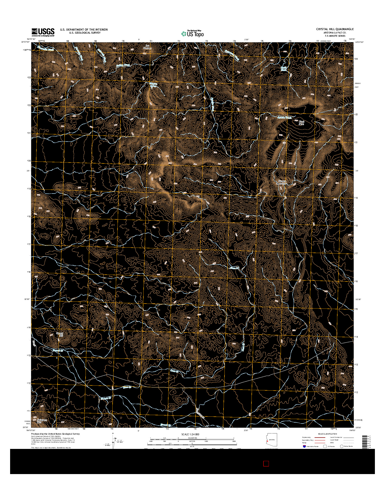 USGS US TOPO 7.5-MINUTE MAP FOR CRYSTAL HILL, AZ 2014