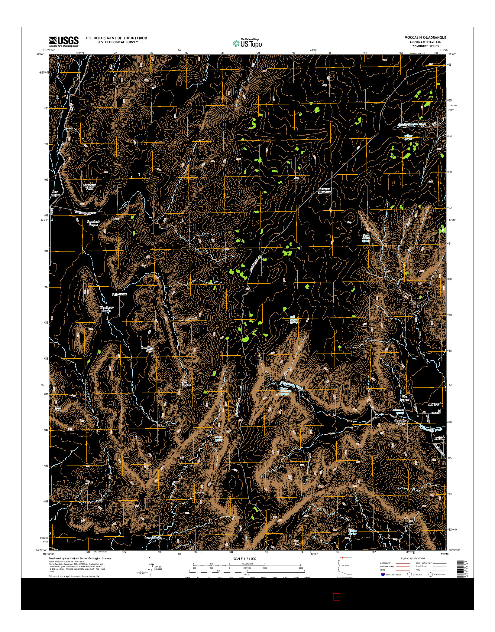USGS US TOPO 7.5-MINUTE MAP FOR MOCCASIN, AZ 2014