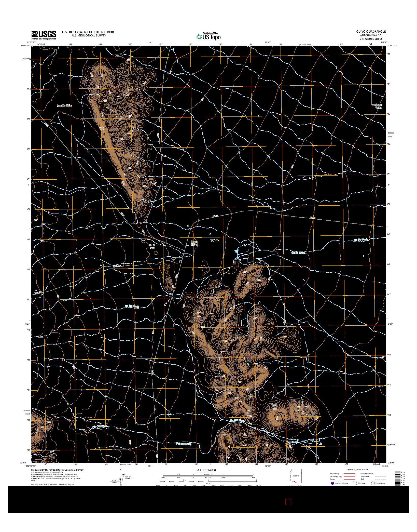 USGS US TOPO 7.5-MINUTE MAP FOR GU VO, AZ 2014