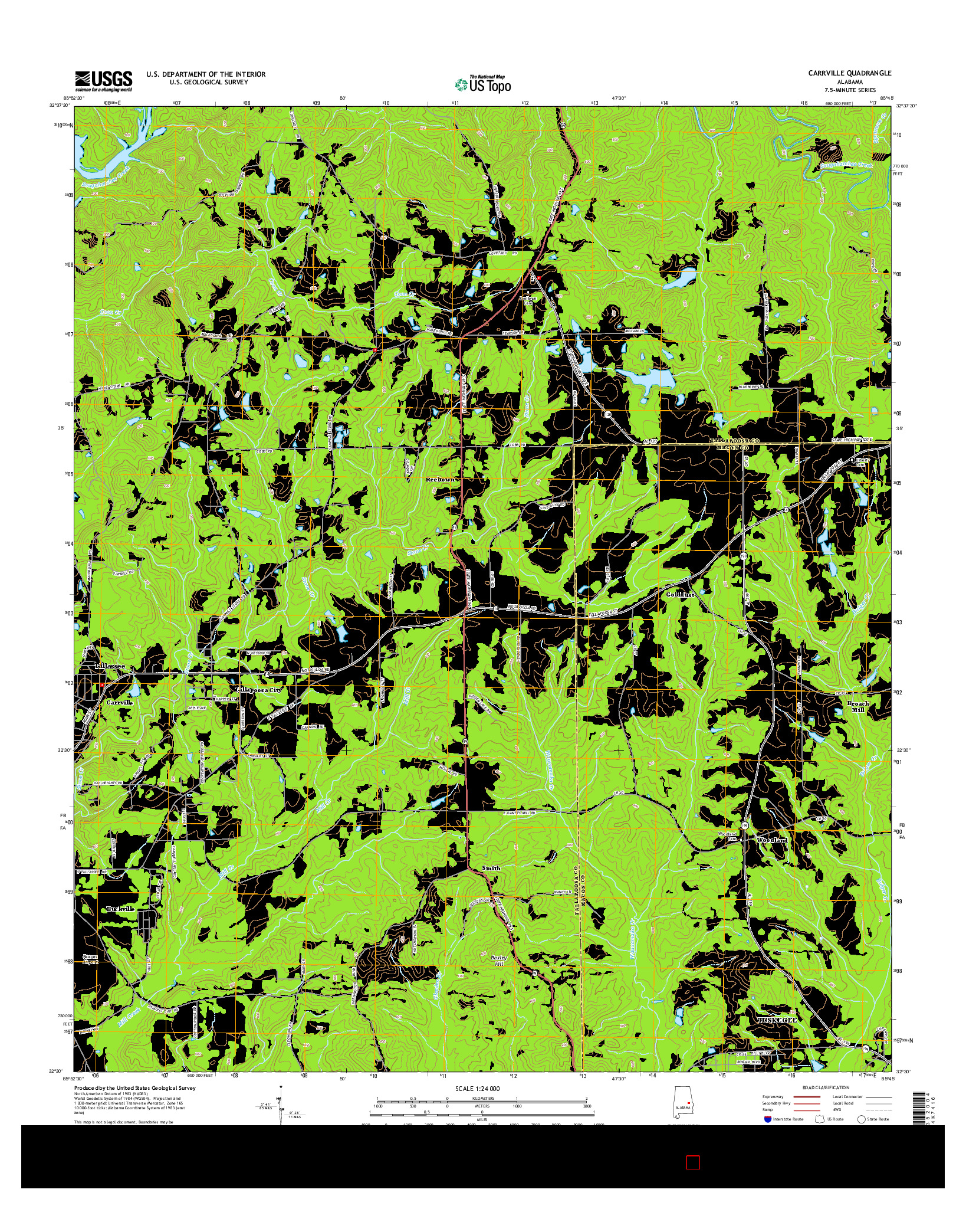 USGS US TOPO 7.5-MINUTE MAP FOR CARRVILLE, AL 2014