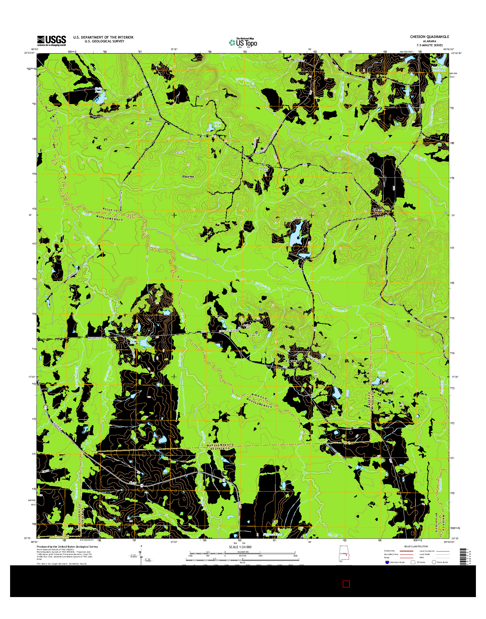 USGS US TOPO 7.5-MINUTE MAP FOR CHESSON, AL 2014
