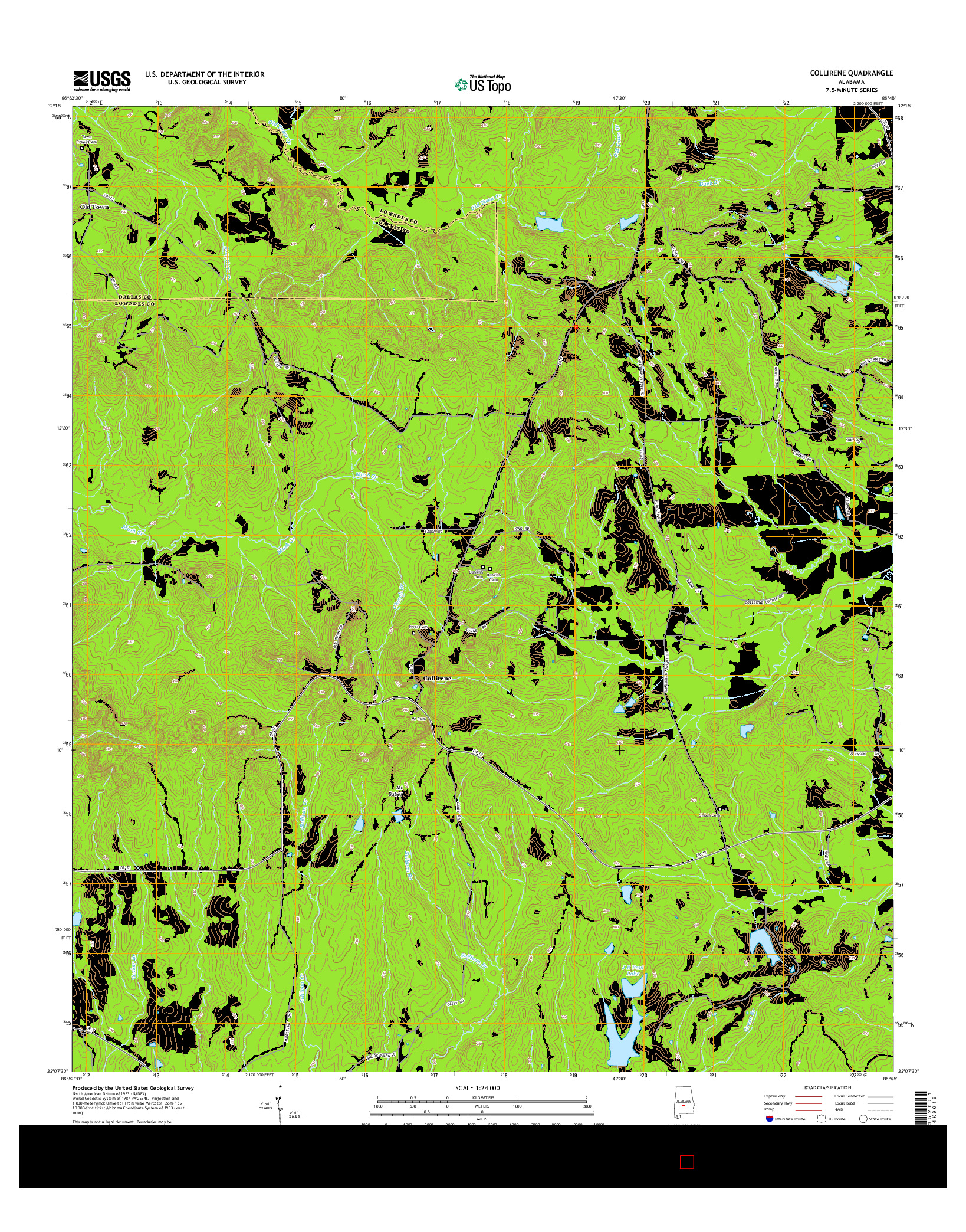 USGS US TOPO 7.5-MINUTE MAP FOR COLLIRENE, AL 2014