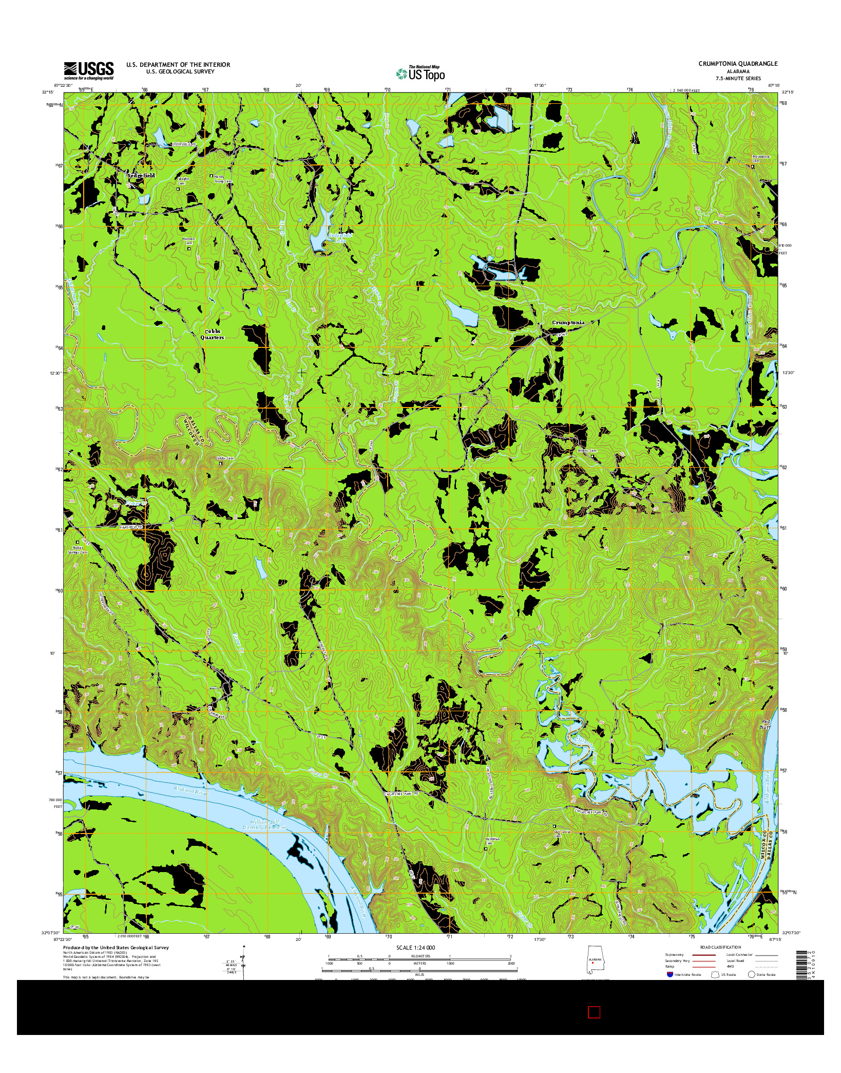 USGS US TOPO 7.5-MINUTE MAP FOR CRUMPTONIA, AL 2014