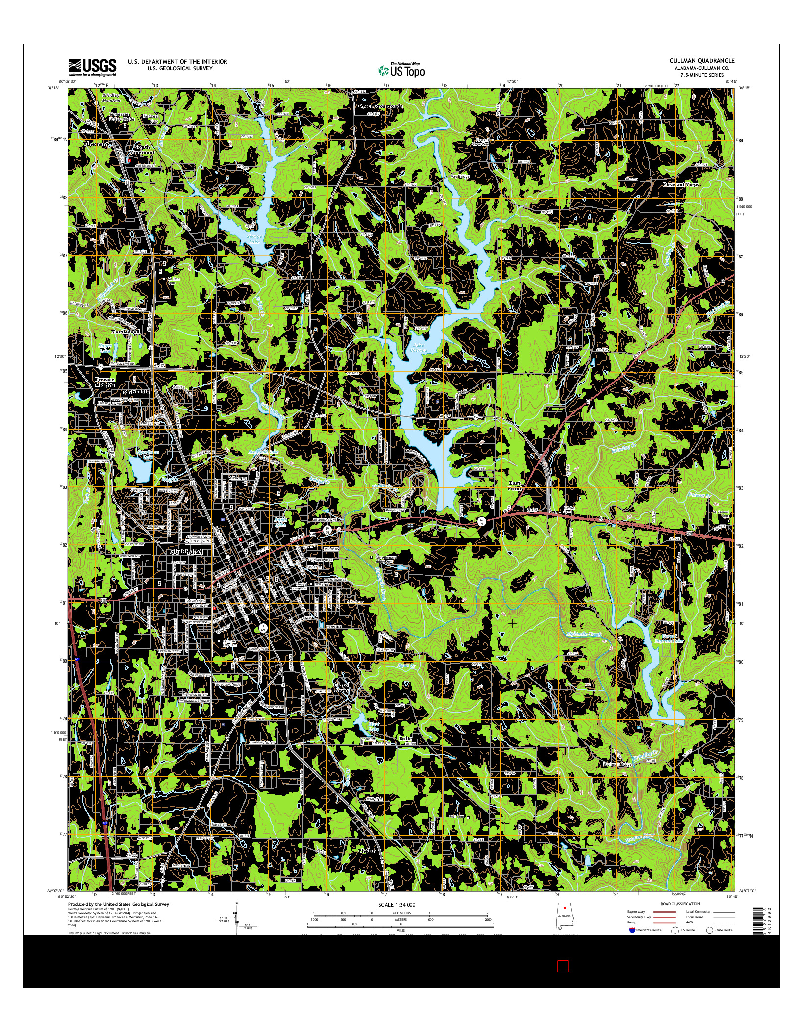 USGS US TOPO 7.5-MINUTE MAP FOR CULLMAN, AL 2014