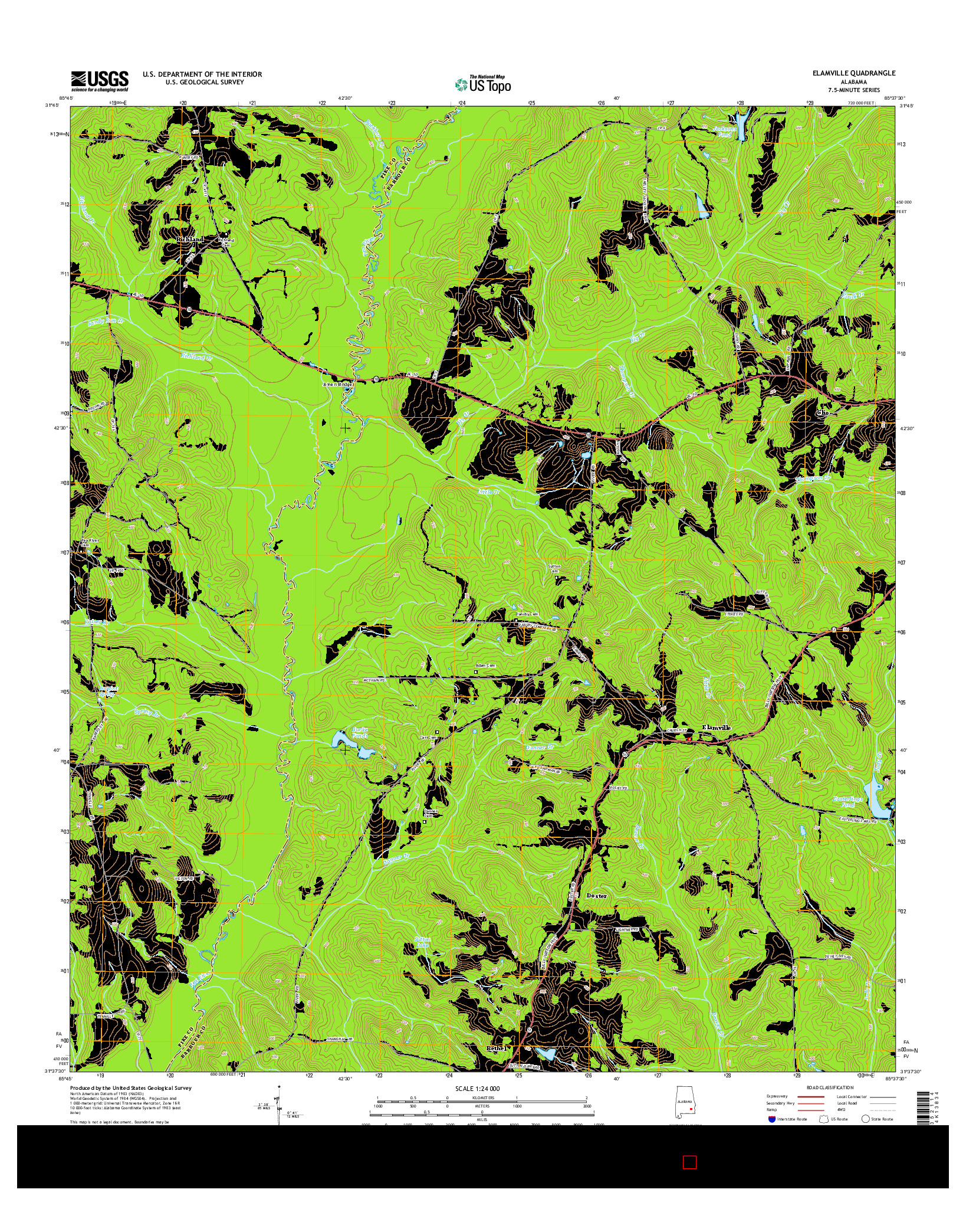 USGS US TOPO 7.5-MINUTE MAP FOR ELAMVILLE, AL 2014