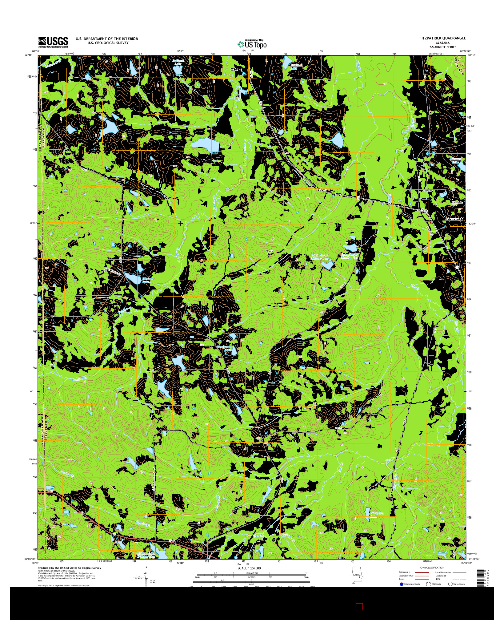 USGS US TOPO 7.5-MINUTE MAP FOR FITZPATRICK, AL 2014