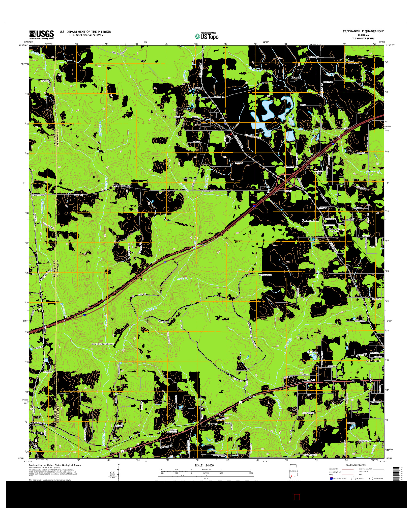 USGS US TOPO 7.5-MINUTE MAP FOR FREEMANVILLE, AL 2014