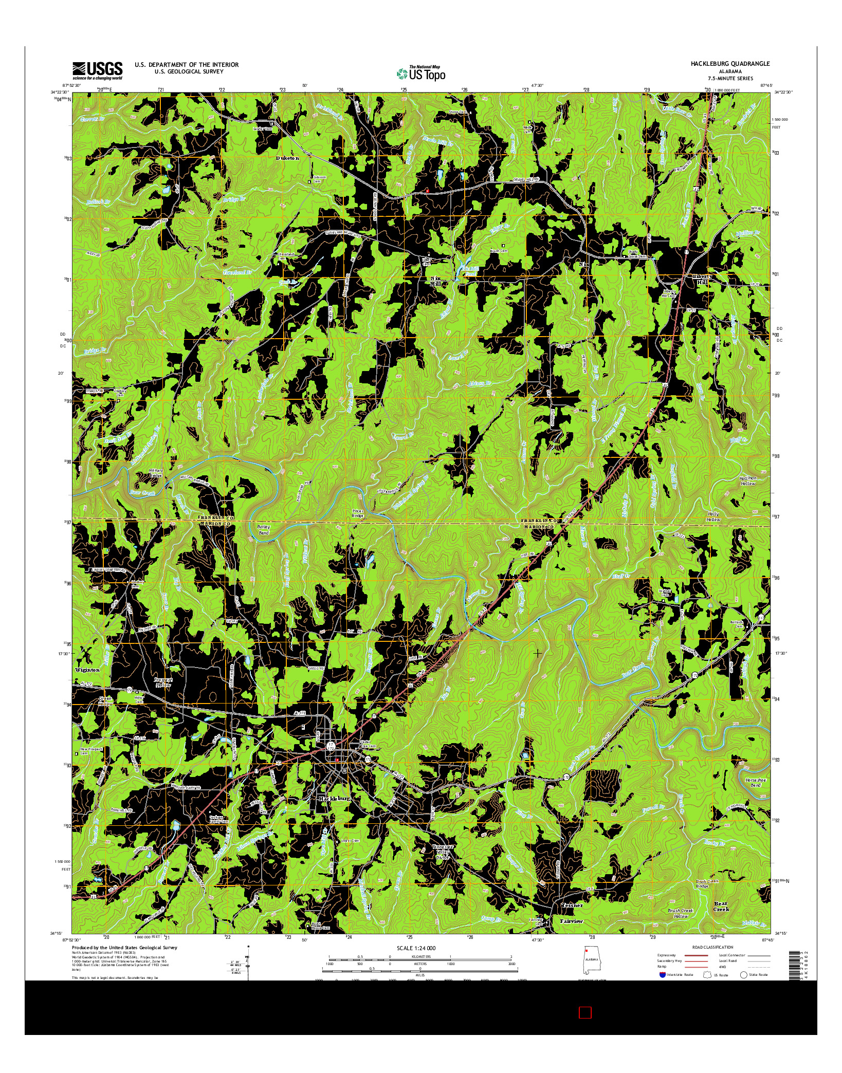 USGS US TOPO 7.5-MINUTE MAP FOR HACKLEBURG, AL 2014